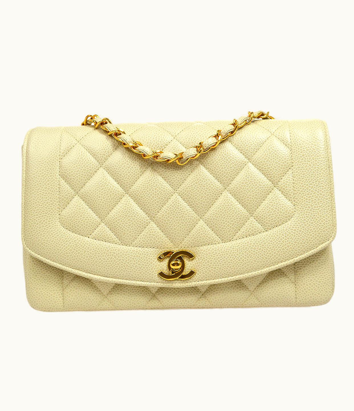 Chanel Chanel 1994-1996 Diana Flap Medium Ivory Caviar 54876