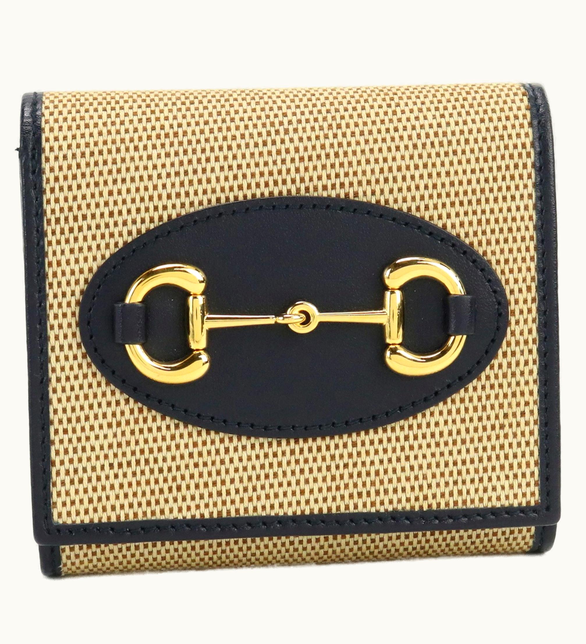 Gucci Gucci Medium Horsebit 621891 Bifold Wallet With Coin Purse Canvas Ladies