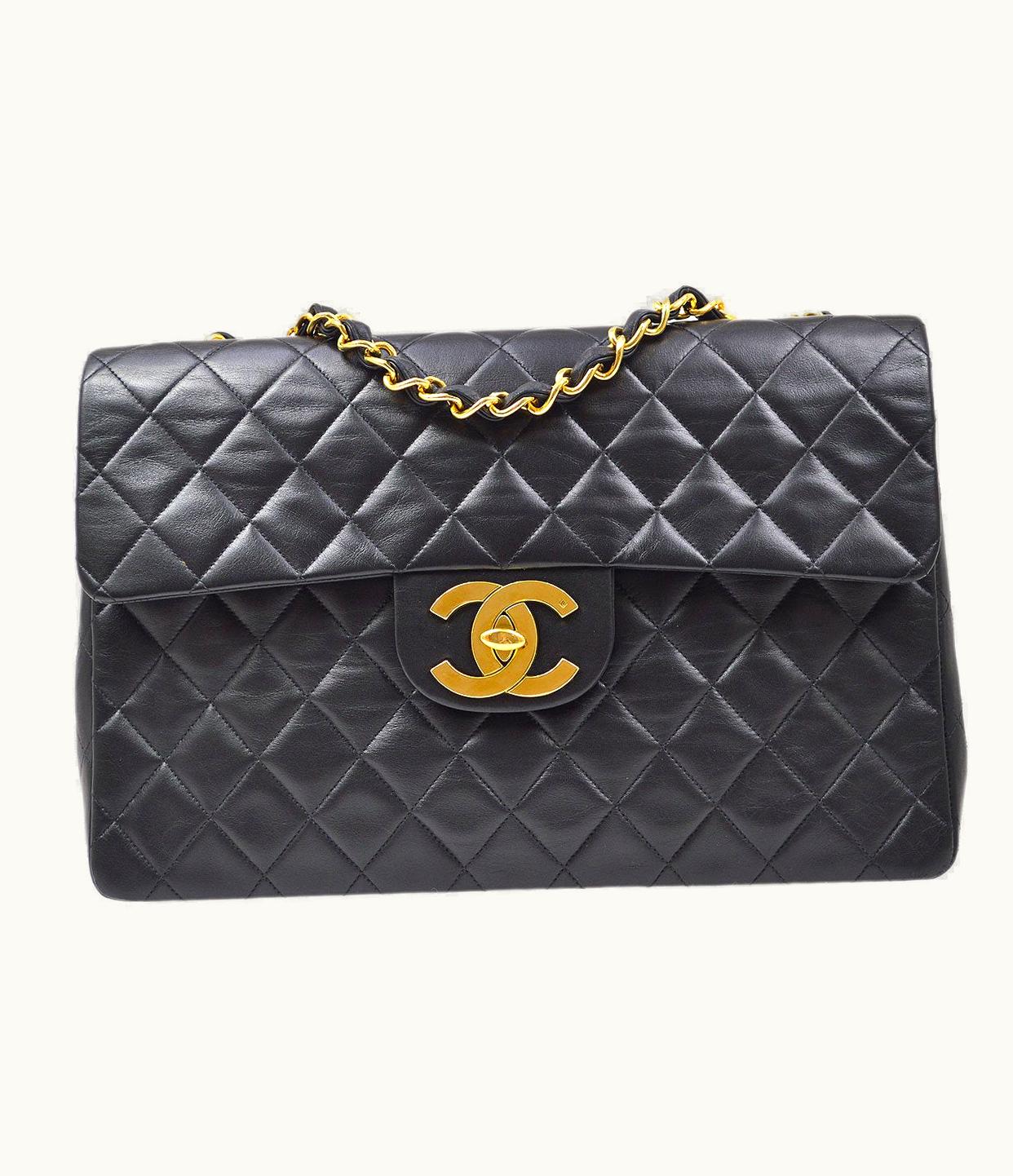 Chanel Chanel 1991-1994 Classic Flap Maxi Black Lambskin 80784