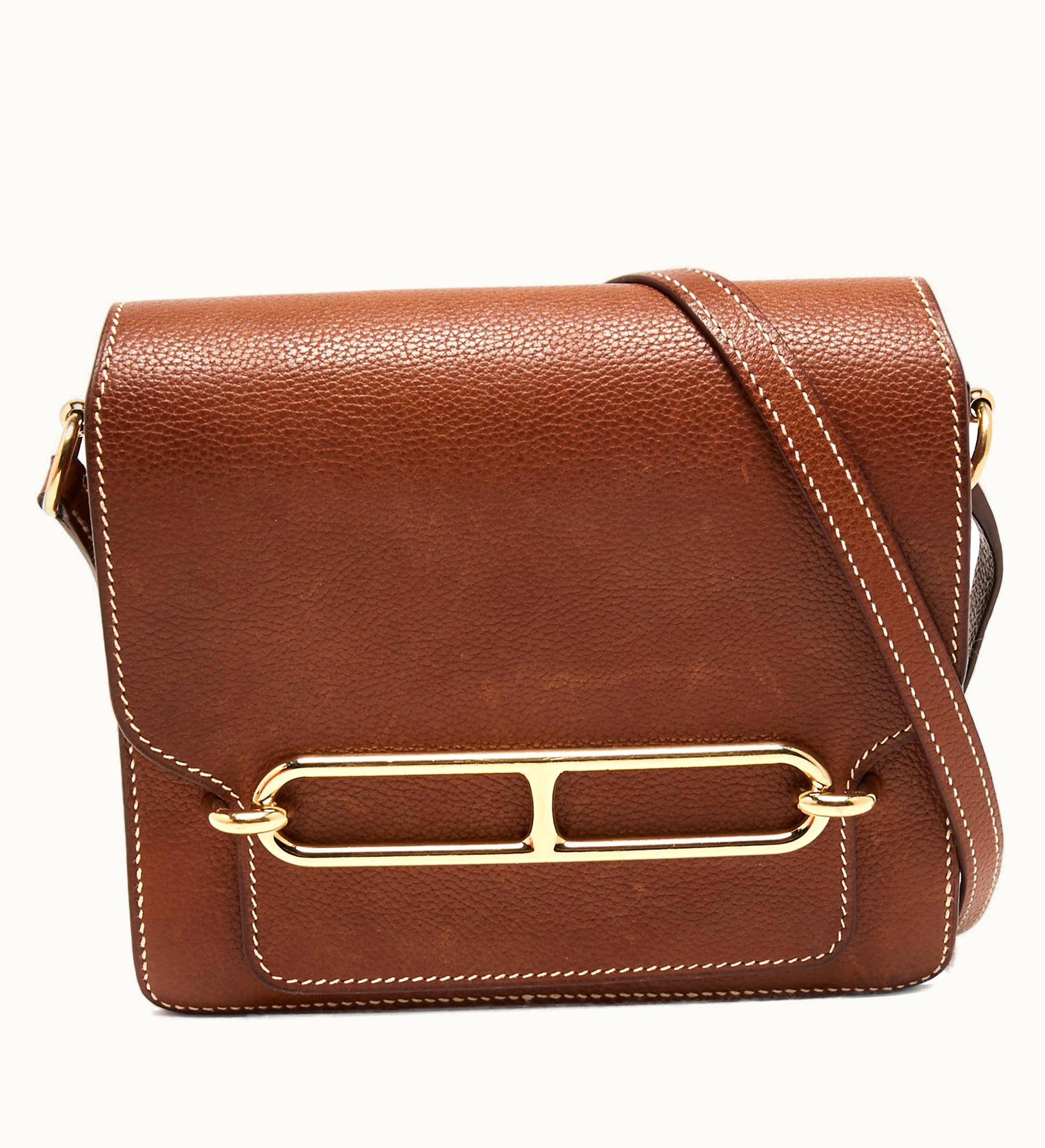 Hermès Hermès Gold Evercolor Leather Gold Plated Roulis 18 Bag