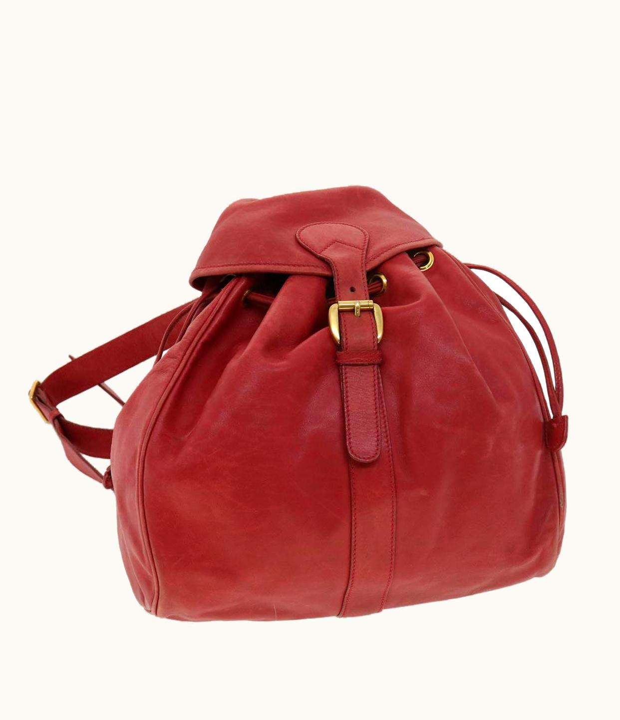 Gucci Gucci Backpack Leather Red 003580008