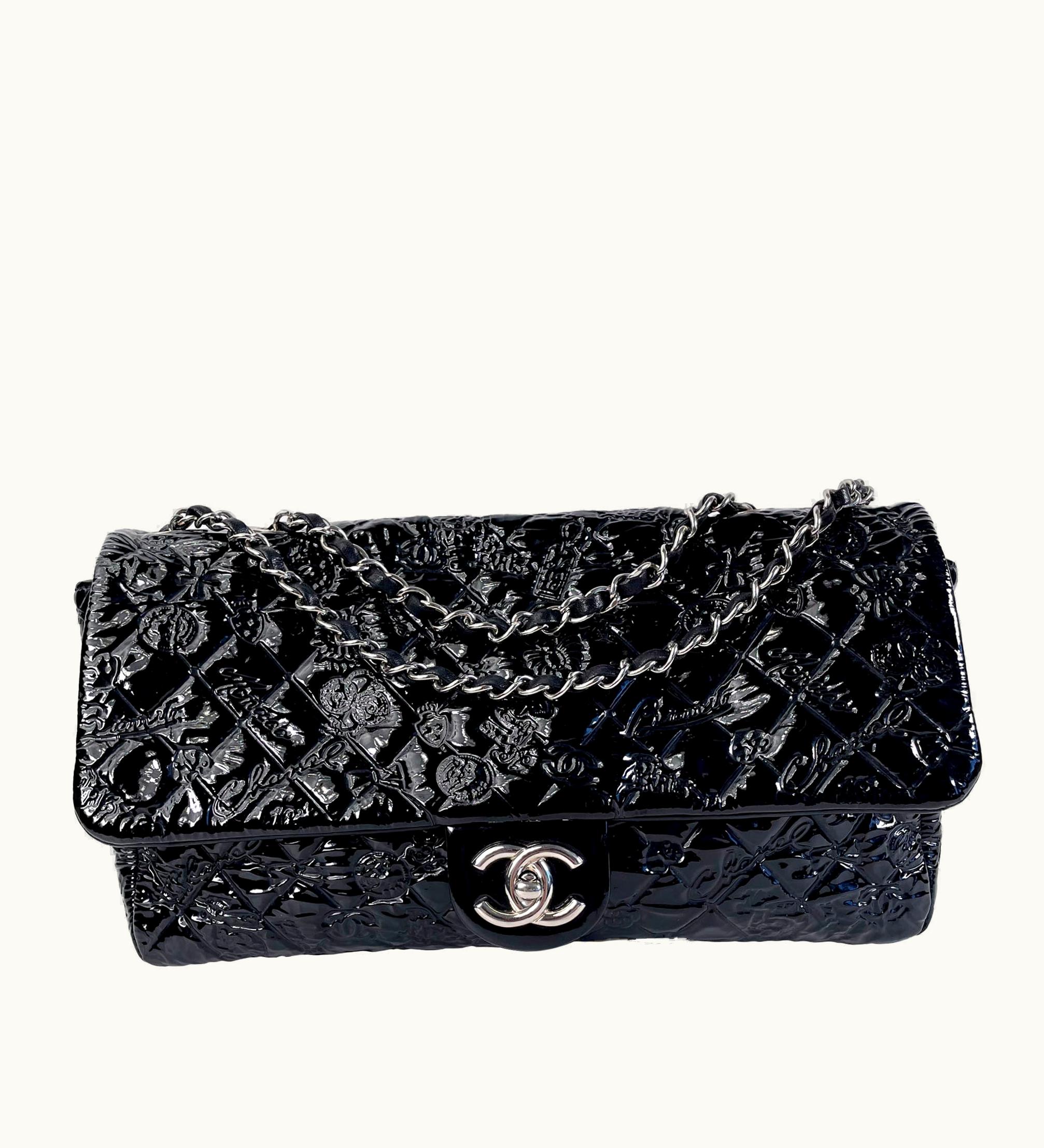 Chanel Chanel Jumbo Patent Lucky Symbols Flap Shoulder Bag