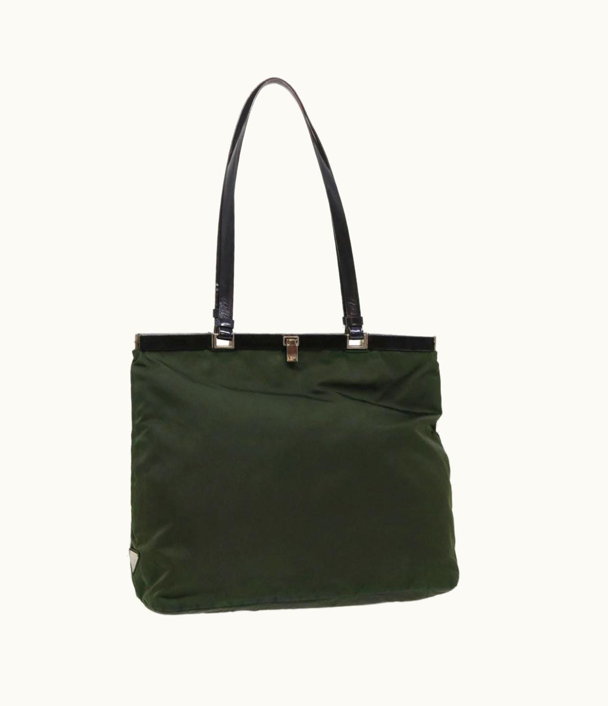 Prada Prada Shoulder Bag Nylon Leather Green
