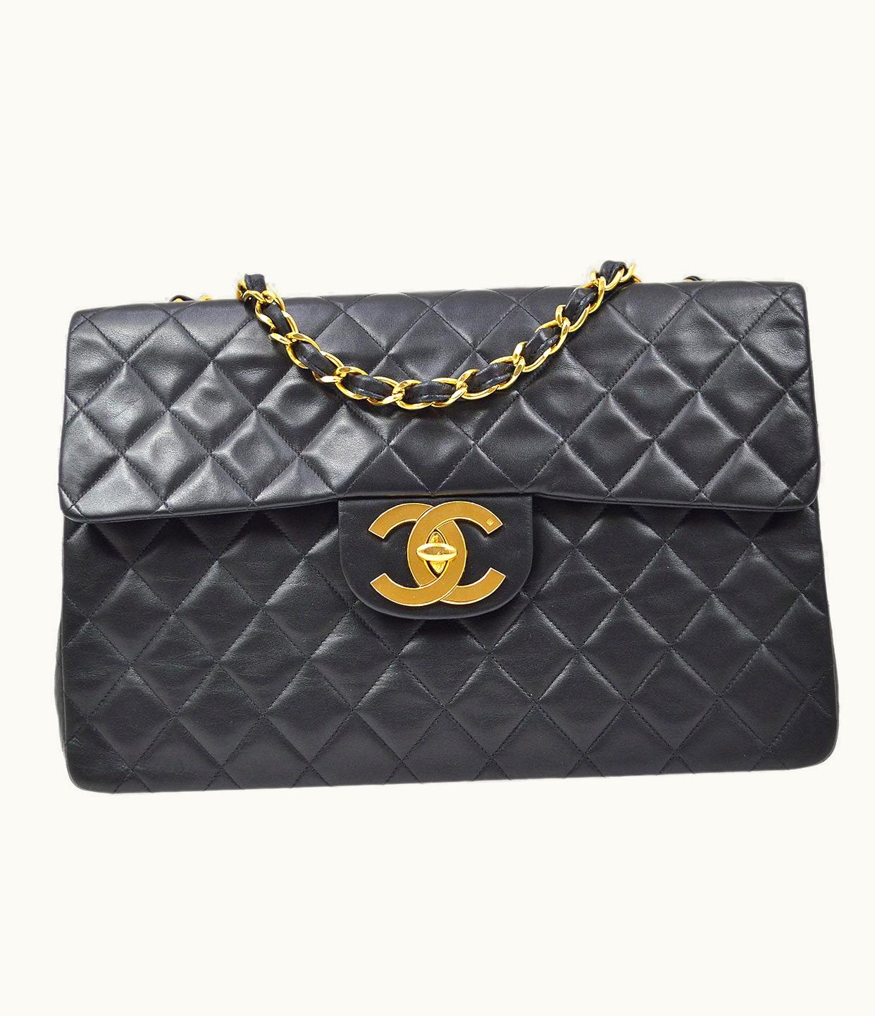 Chanel Chanel 1991-1994 Classic Flap Maxi Black Lambskin 80489