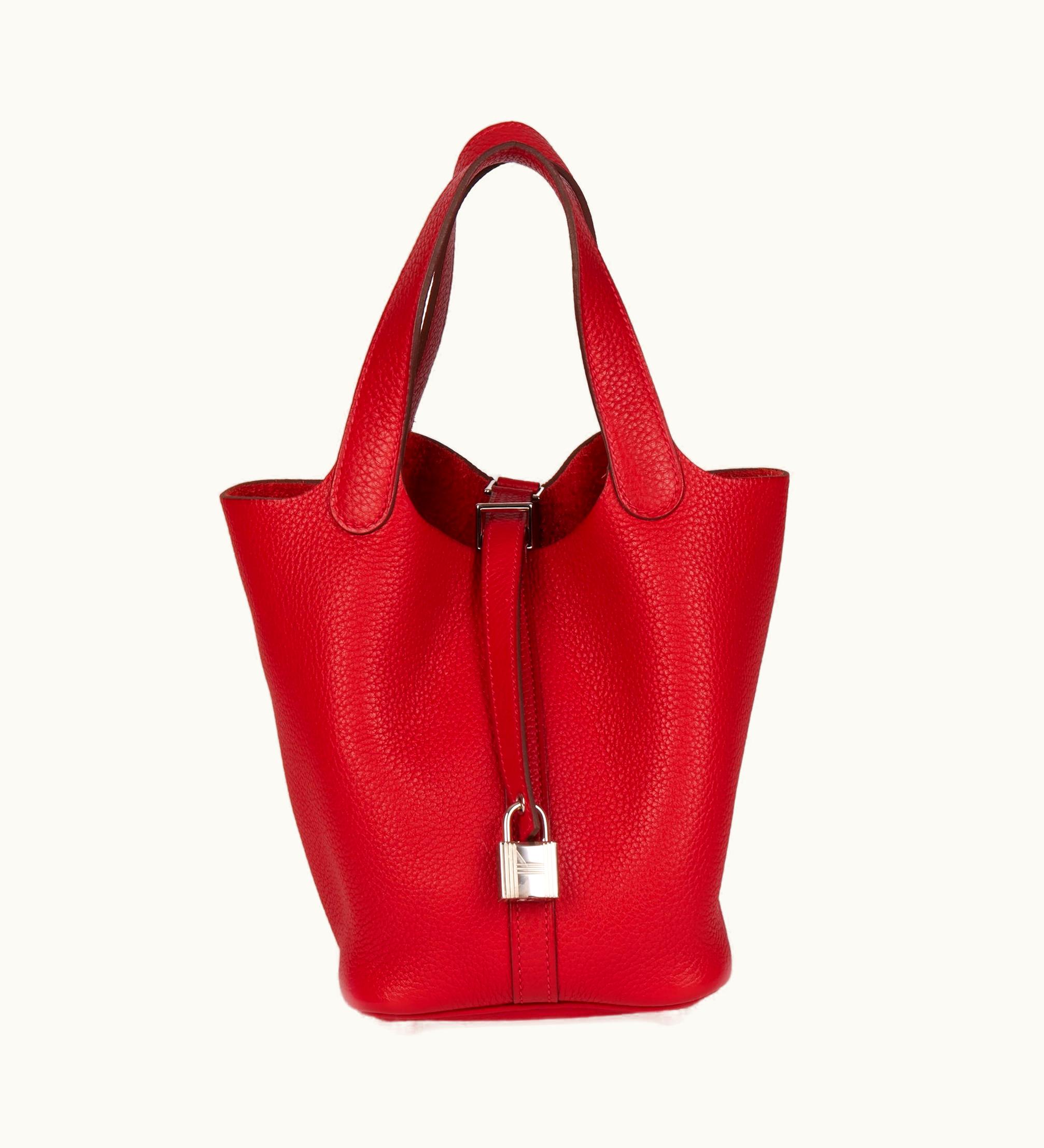 Hermès Hermès Rouge Casaque Togo Leather Picotin Lock 18 Tote