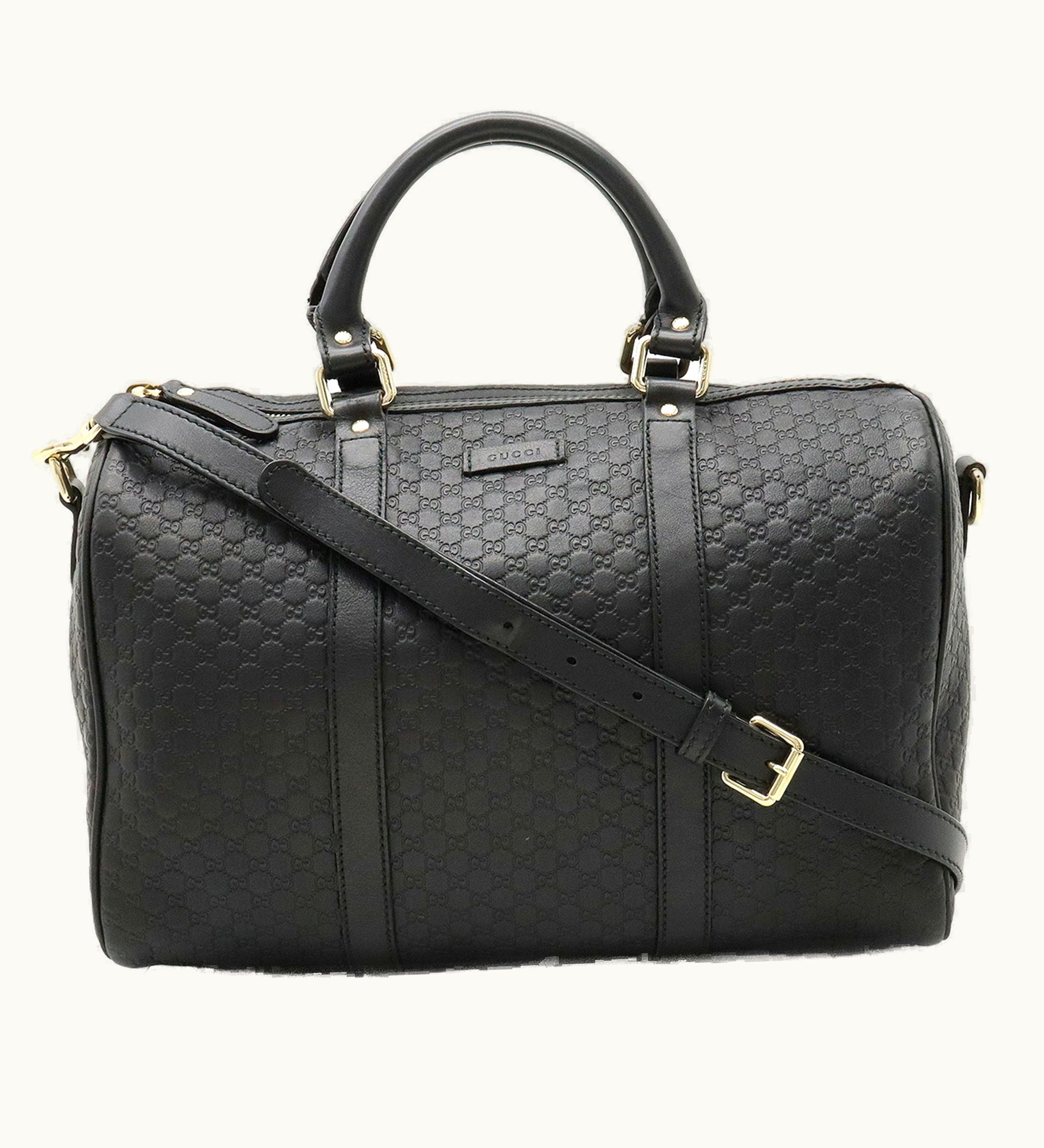 Gucci Gucci Micro Sima Boston Bag Handbag Shoulder Leather Black 449646