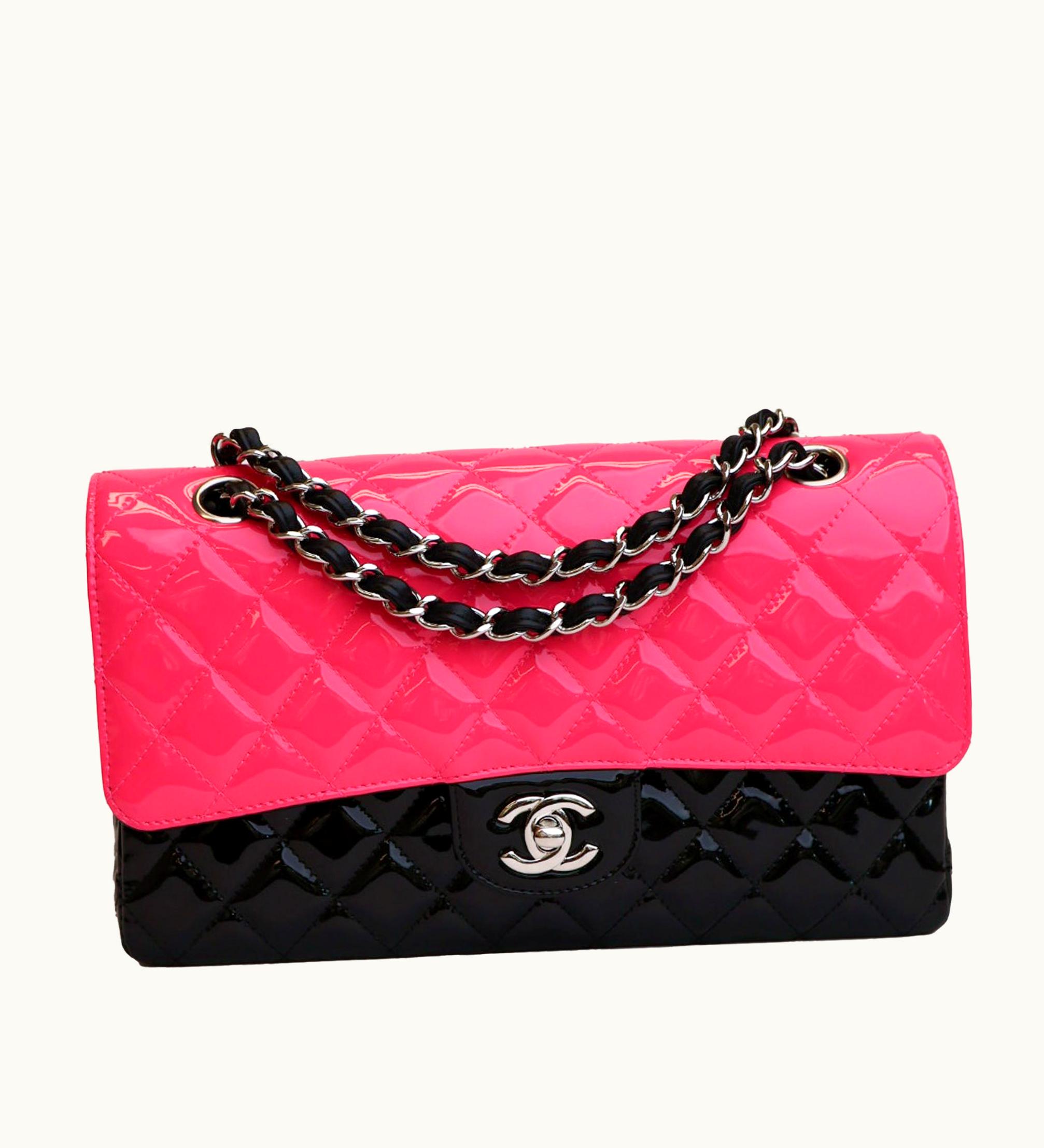 Chanel Chanel Medium Classic Lambskin Bicolor Double Flap Shoulder Bag