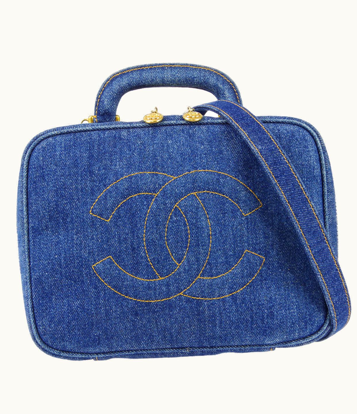 Chanel Chanel 2Way Vanity Shoulder Handbag Indigo Denim 78728