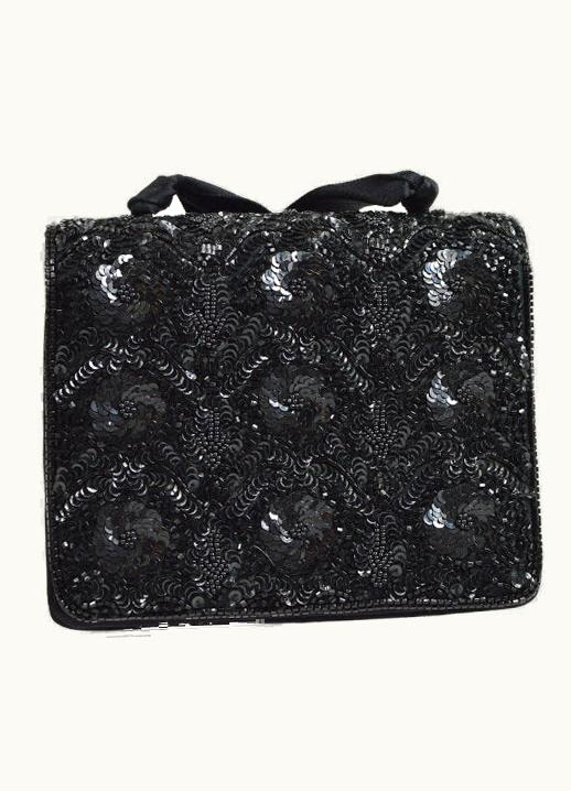 Chanel Chanel 1994-1996 Sequins CC Cross Body Shoulder Bag Black Ak35552H