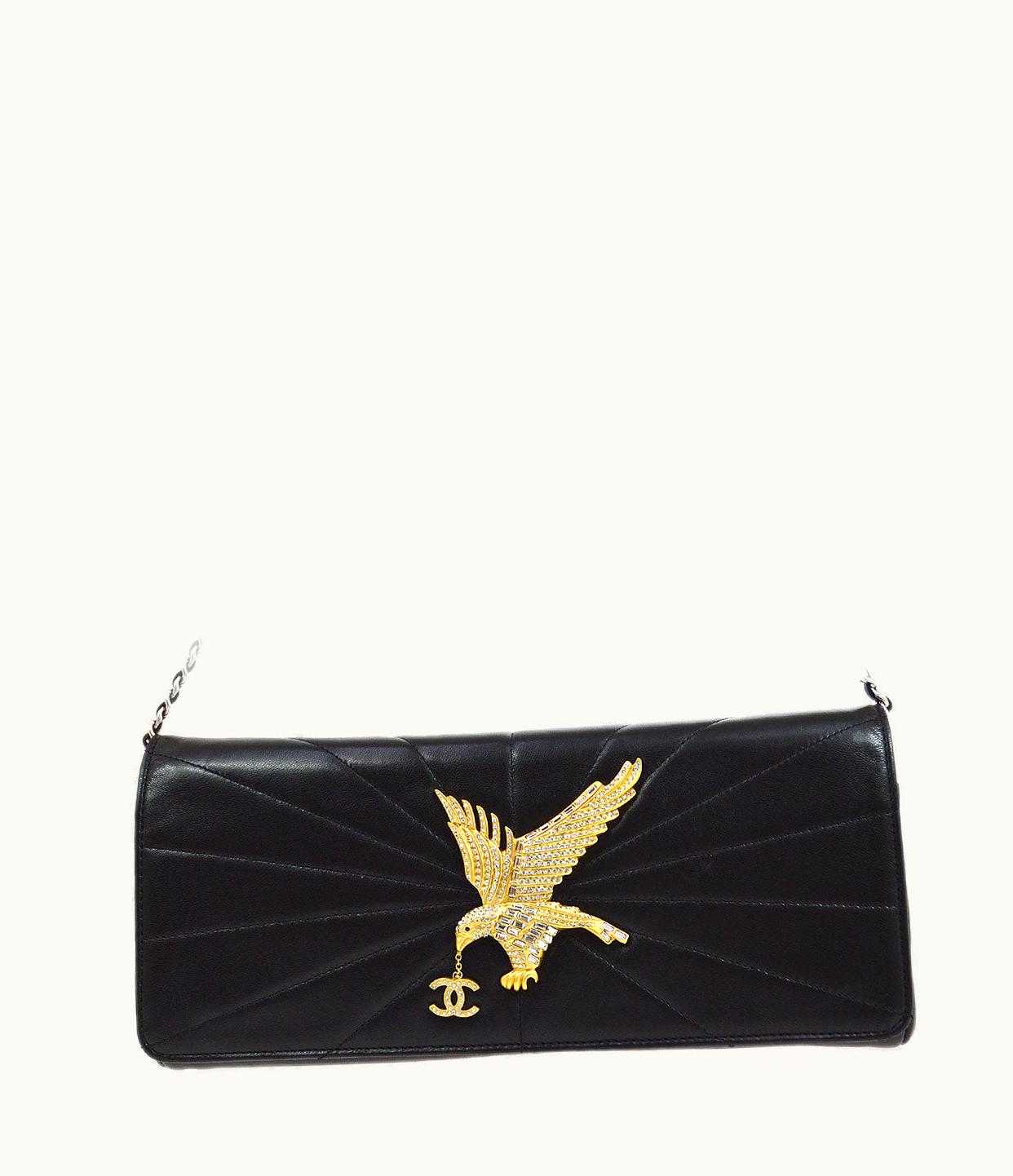 Chanel Chanel 2001 Eagle Evening Bag Black Lambskin 64417