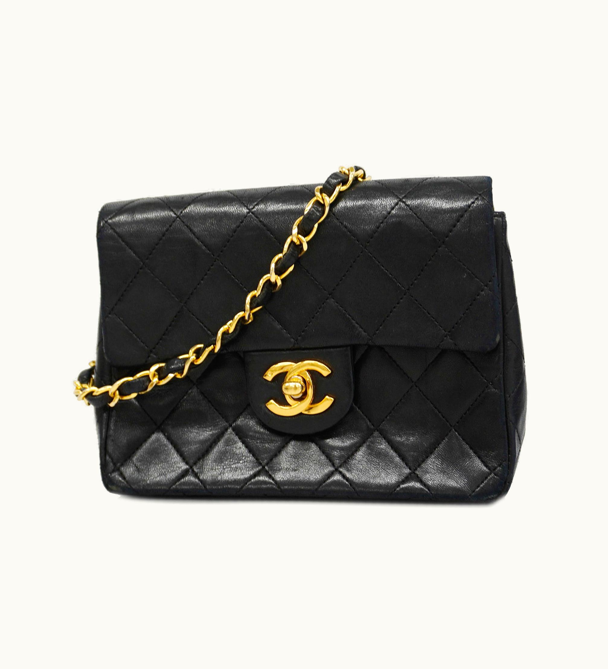 Chanel Chanel Matelasse Mini Matelasse Chain Shoulder Leather Shoulder Bag Black