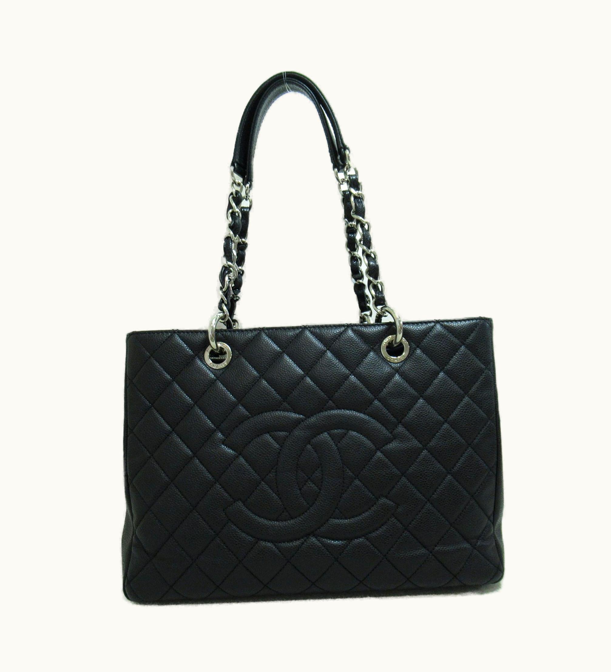 Chanel Chanel Gst Tote Bag Black Caviar Skin [Grained Calf]