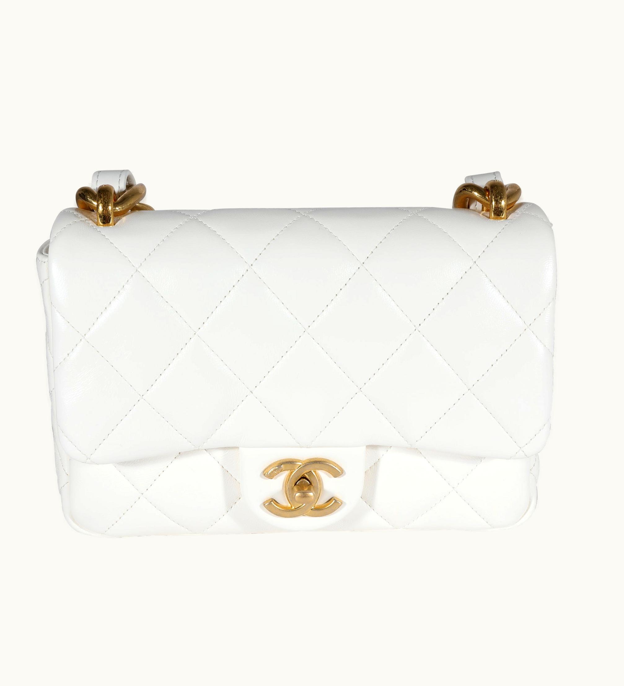 Chanel Chanel Funky Town Flap Bag Small White Lambskin Gold-Tone