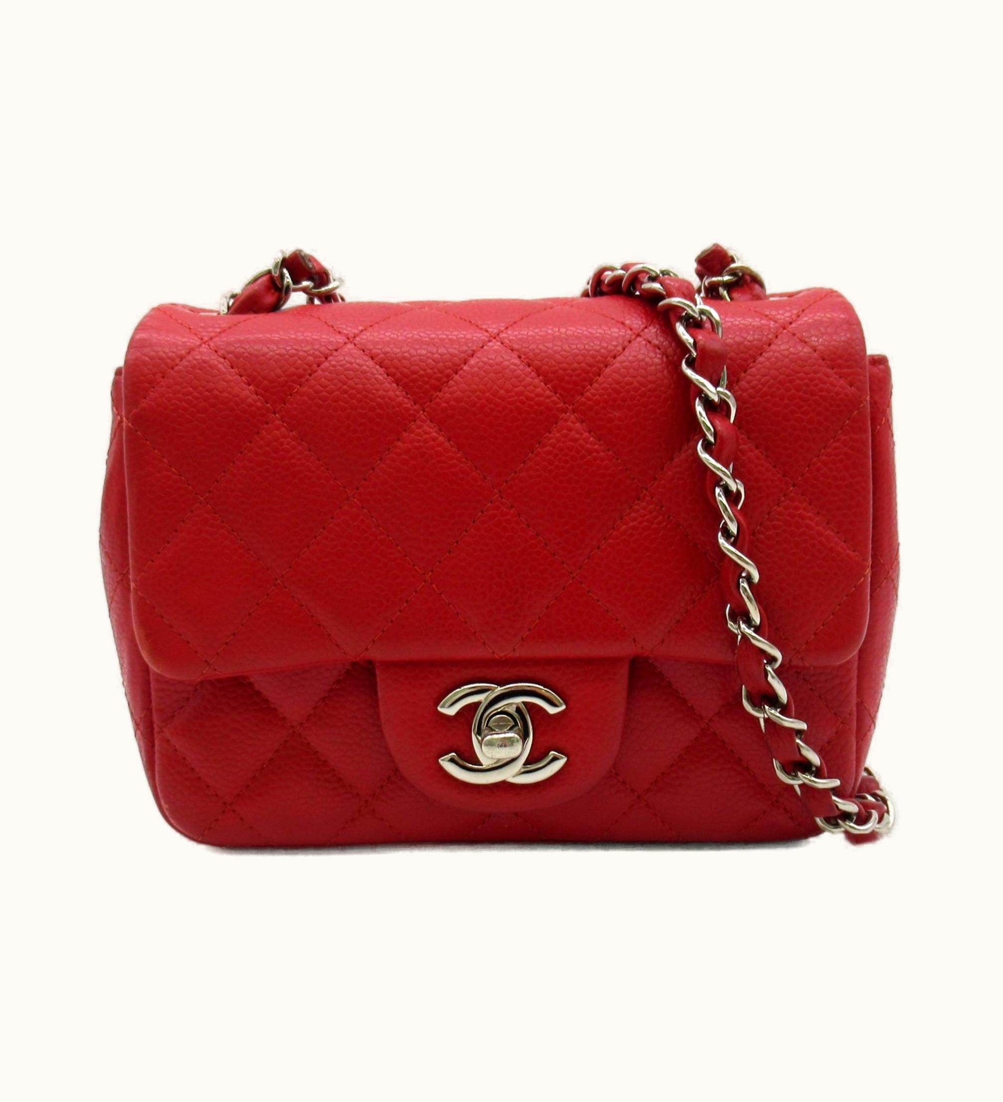 Chanel Chanel Mini Matelasse Chainshoulder Bag Red Caviar Skin [Grained Calf]