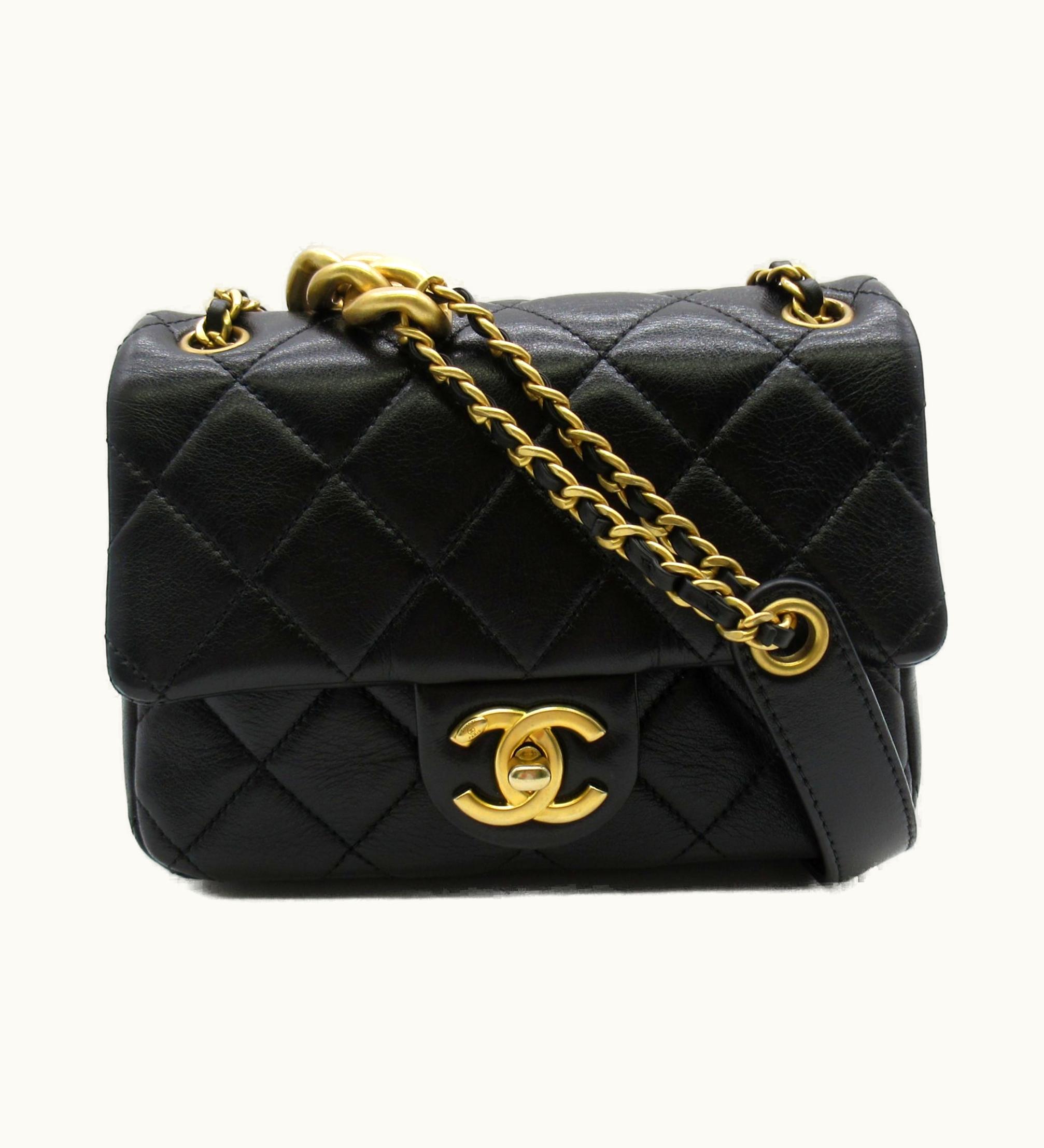 Chanel Chanel Matelasse Shoulder Bag Black Lambskin Luxe Mini