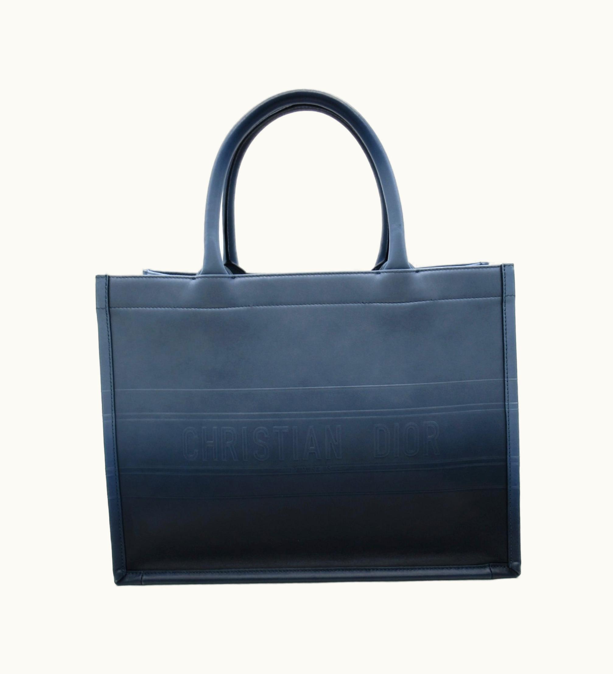 Dior Dior Book Tote Medium Tote Bag Blue Leather