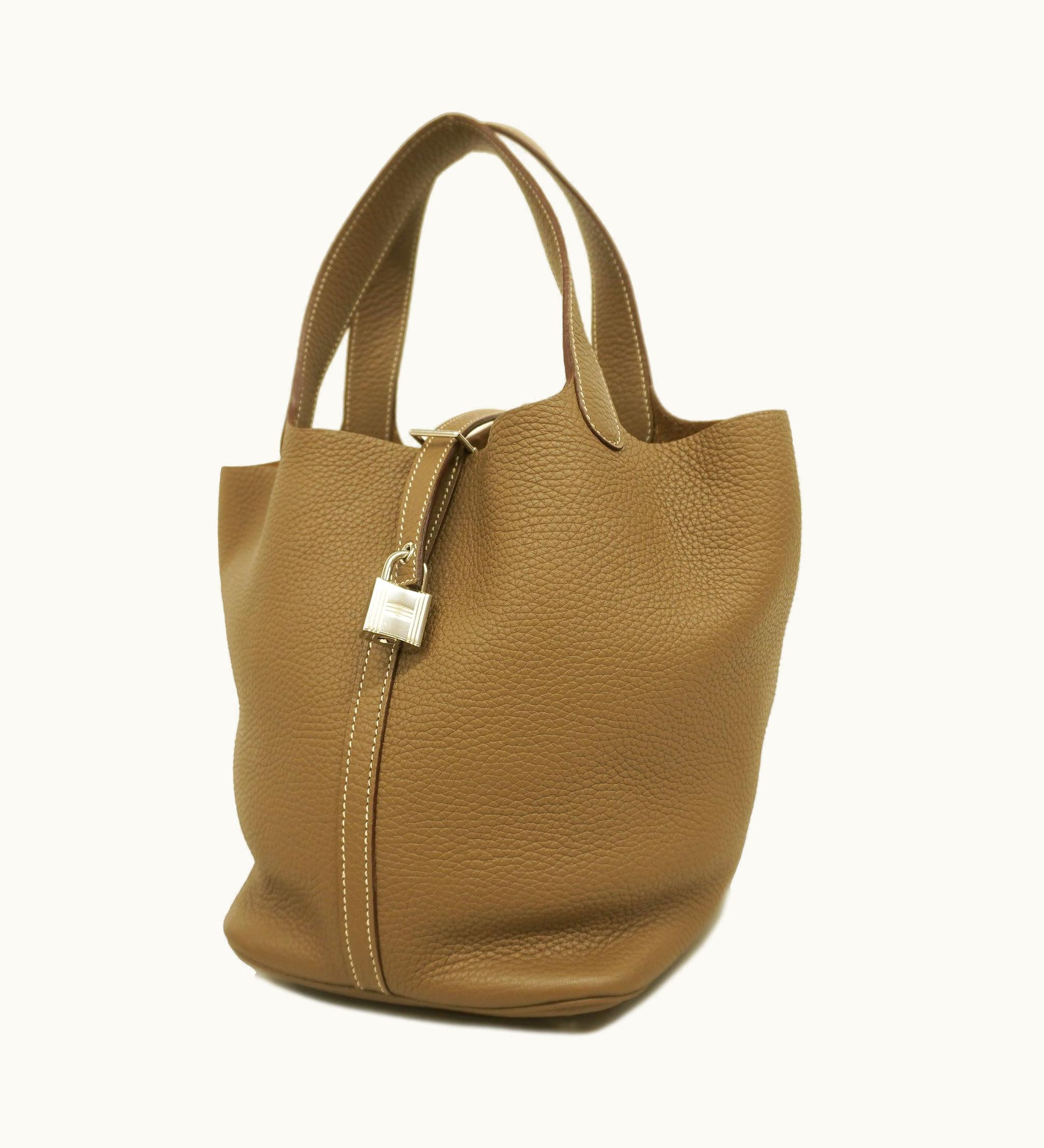 Hermès Hermès Picotin Picotin Lock MM T Engraved Etoupe Women's Handbag