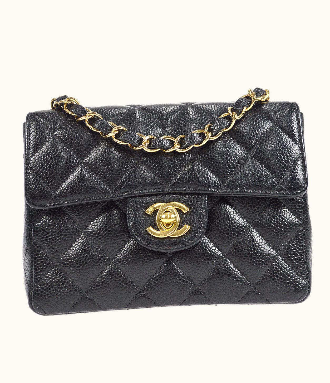 Chanel Chanel 2003-2004 Classic Square Flap Mini 17 Black Caviar 27083