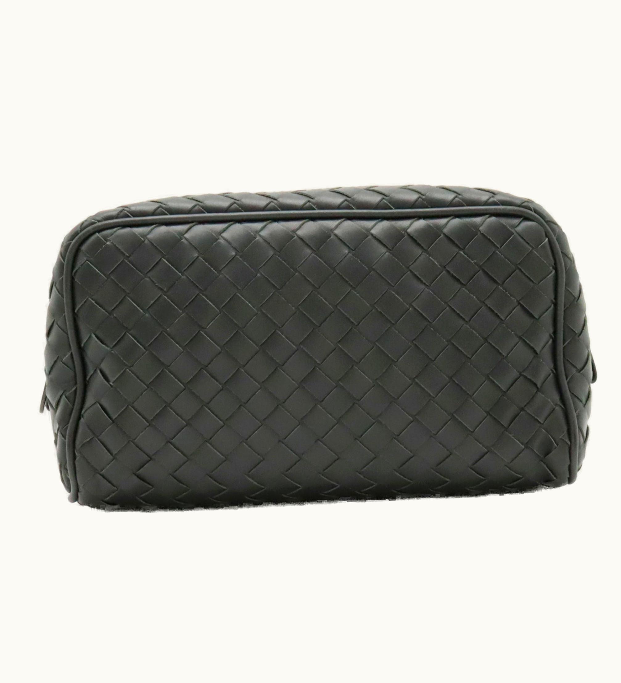 Bottega Veneta Bottega Veneta Intrecciato Toiletry Case Leather Dark Gray 449269
