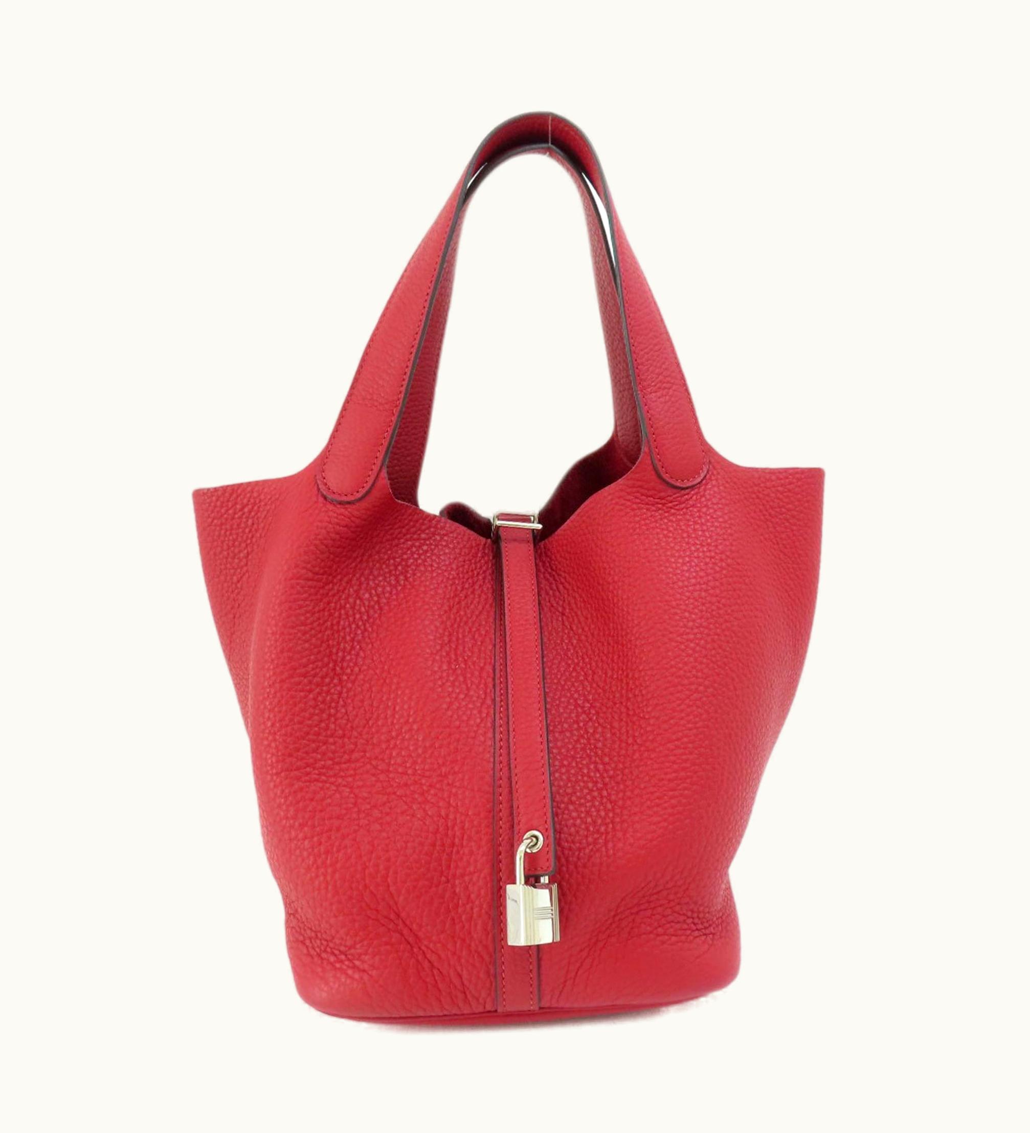 Hermès Hermès Picotin Lock MM Red Handbag Taurillon Women's