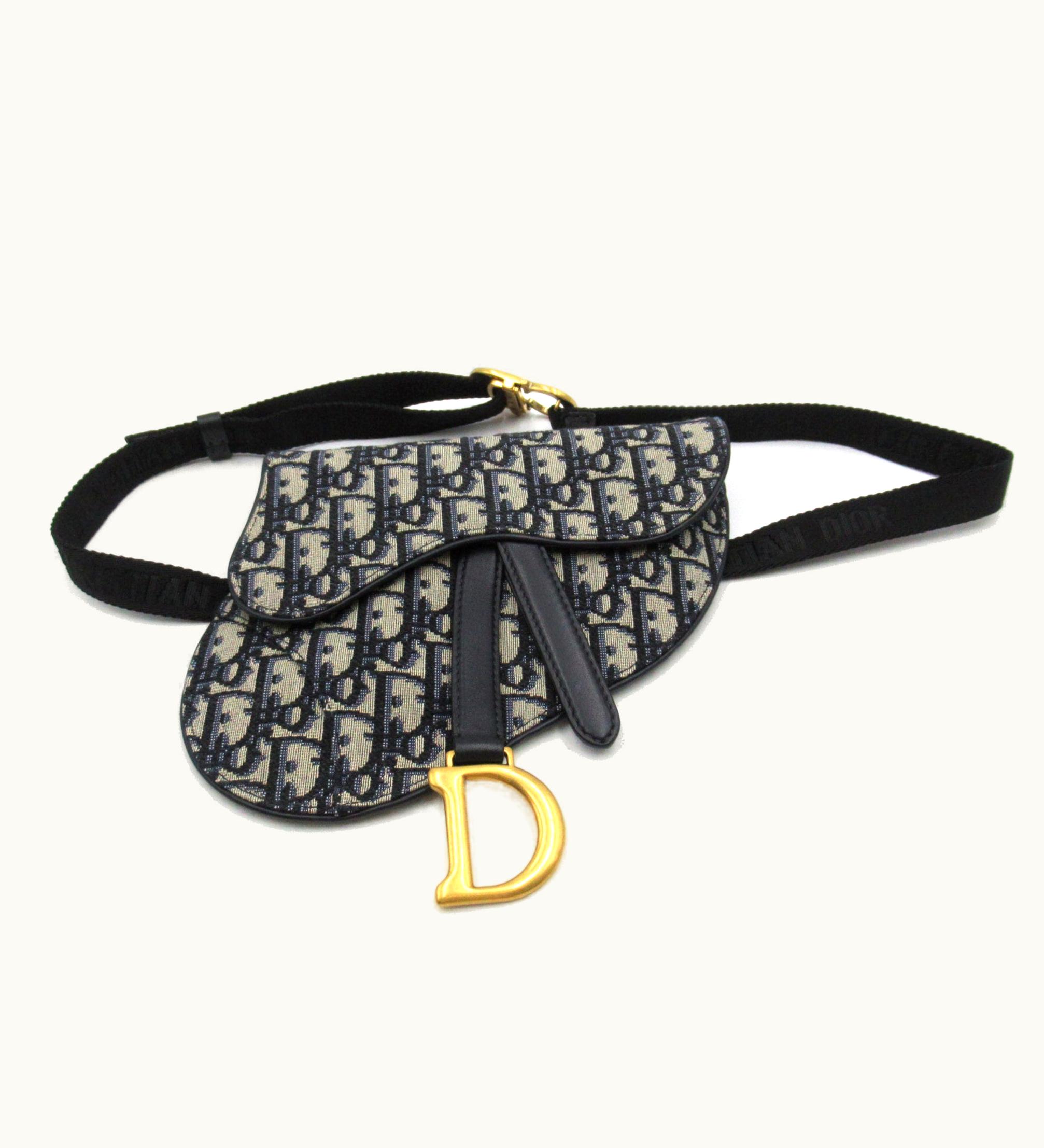 Dior Dior Mini Saddle Bag Navy Canvas