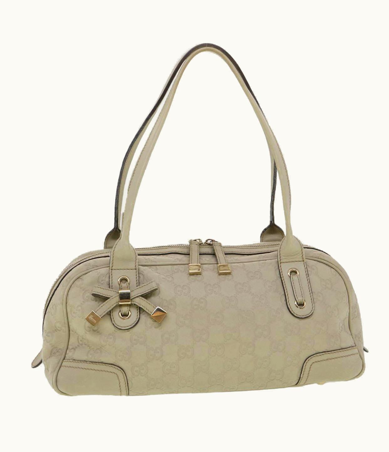 Gucci Gucci Ssima Shoulder Bag Leather White 161720