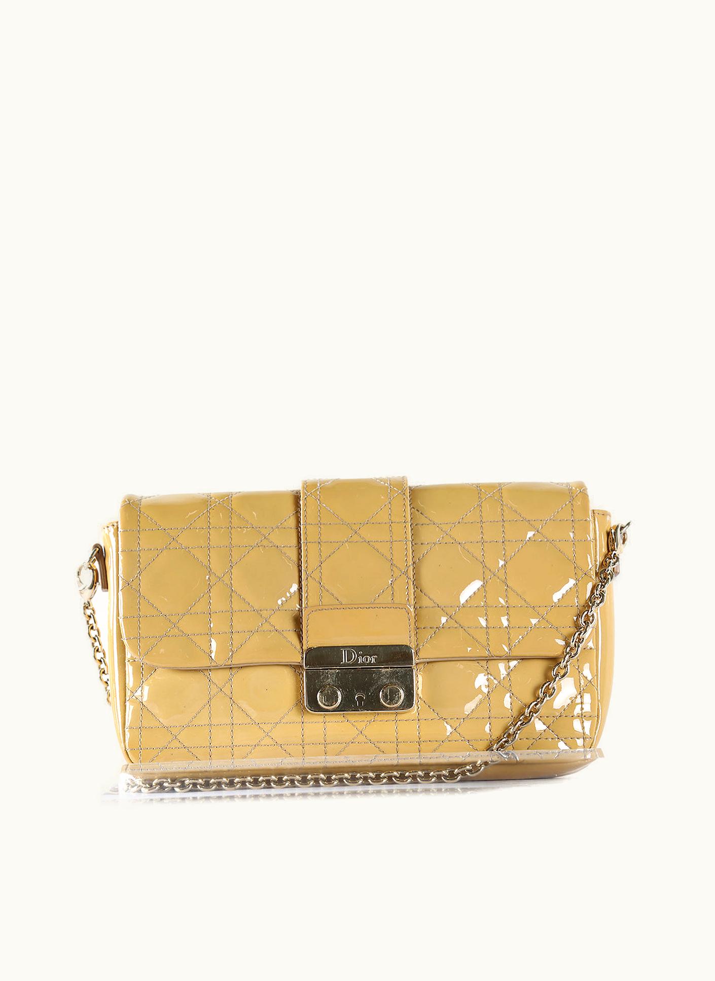 Dior Dior Christian Dior Beige Cannage Patent Leather Small Miss Dior Promenade Crossbody Bag