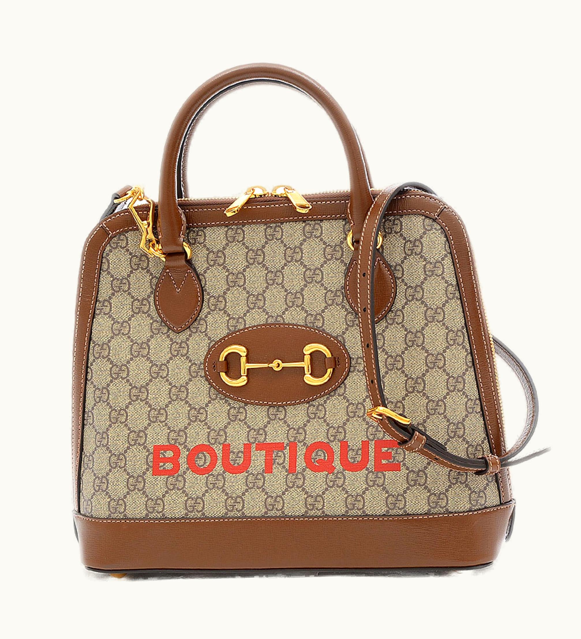 Gucci Gucci GG Supreme Horsebit Boutique 2Way Bag Brown 620850