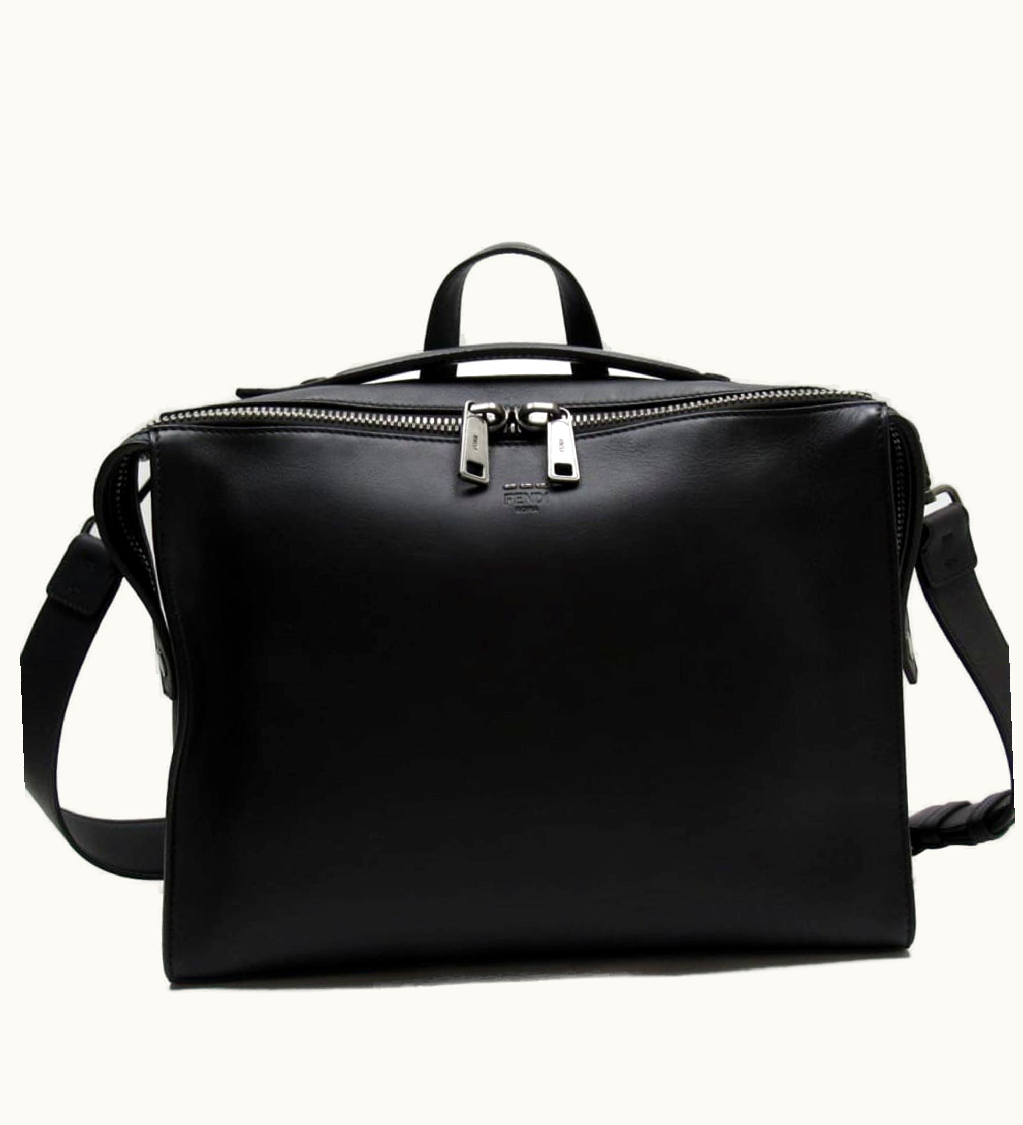 Fendi Fendi Handbag Diagonal Shoulder Bag 2Way Business Black Leather 7Va400