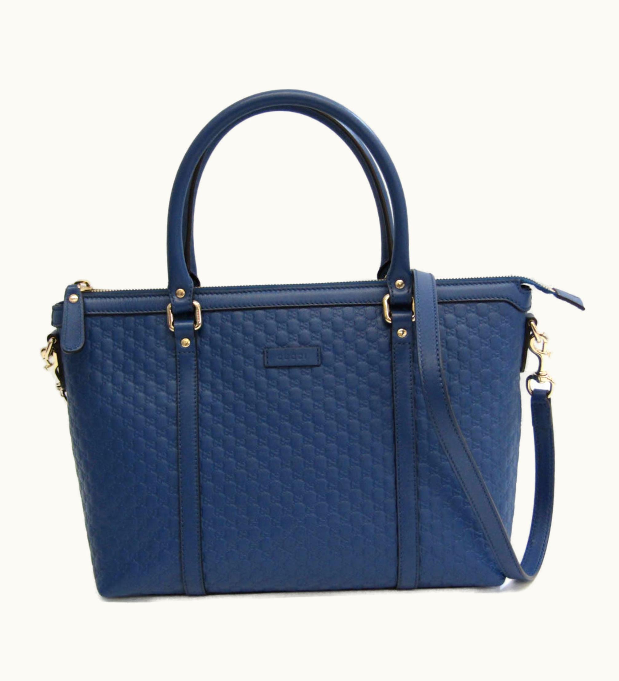 Gucci Gucci Microssima 449656 Women's Micro GG Leather Handbag, Shoulder Bag Dark Blue