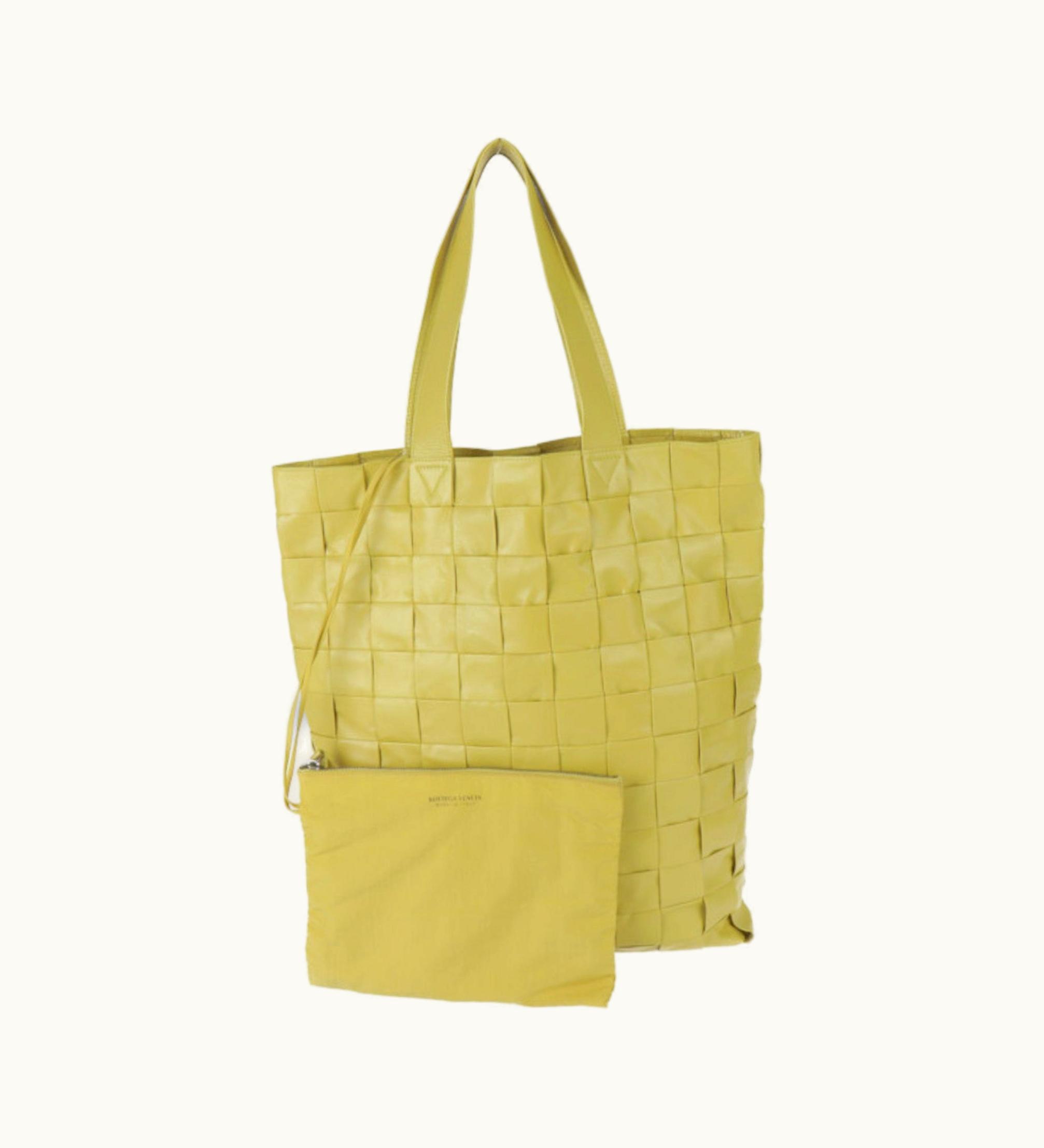Bottega Veneta Bottega Veneta Cassette Intrecciato Tote Bag 629070 Leather Yellow