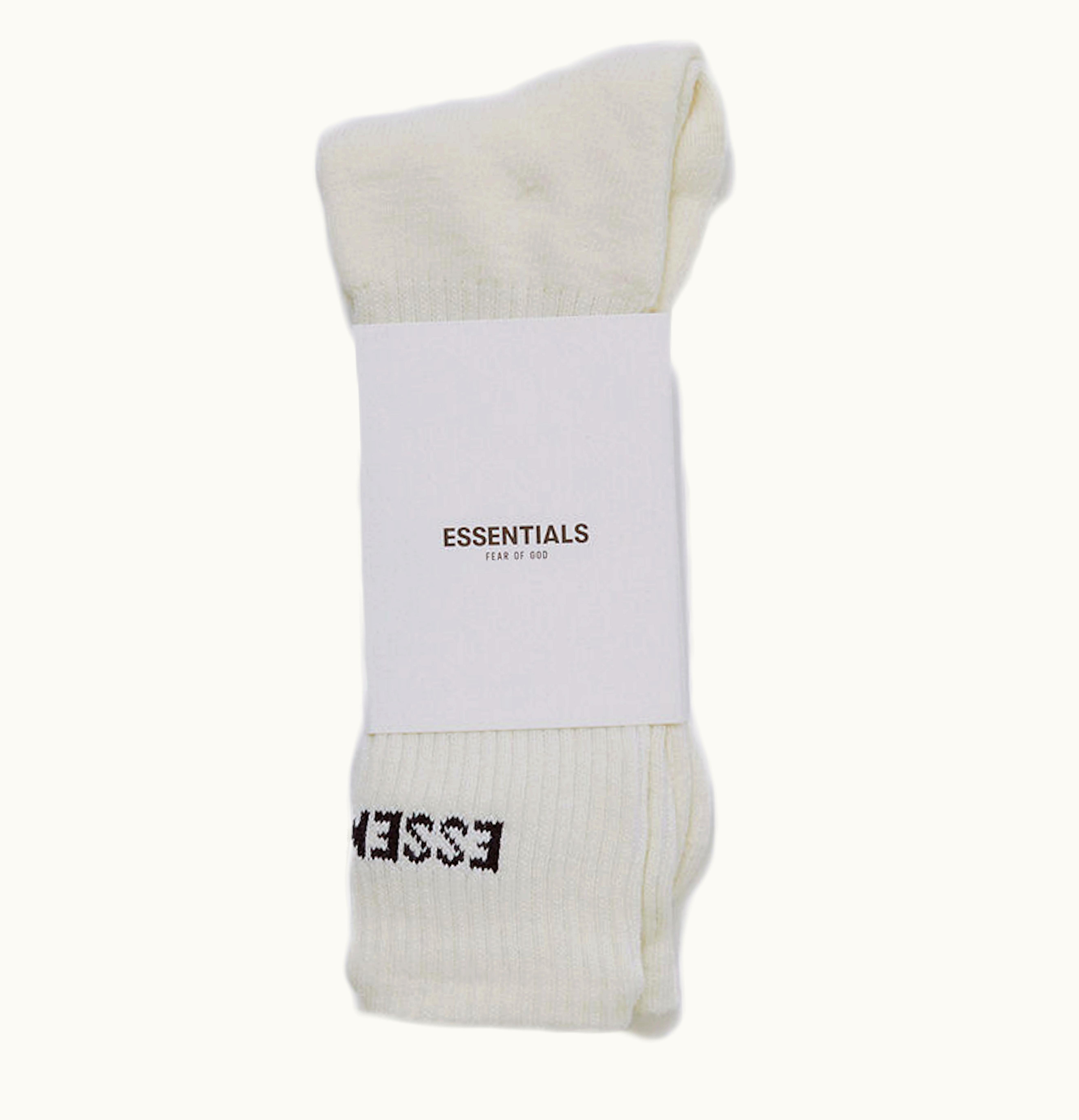 FEAR OF GOD FEAR OF GOD ESSENTIALS Front Logo Crew Socks White