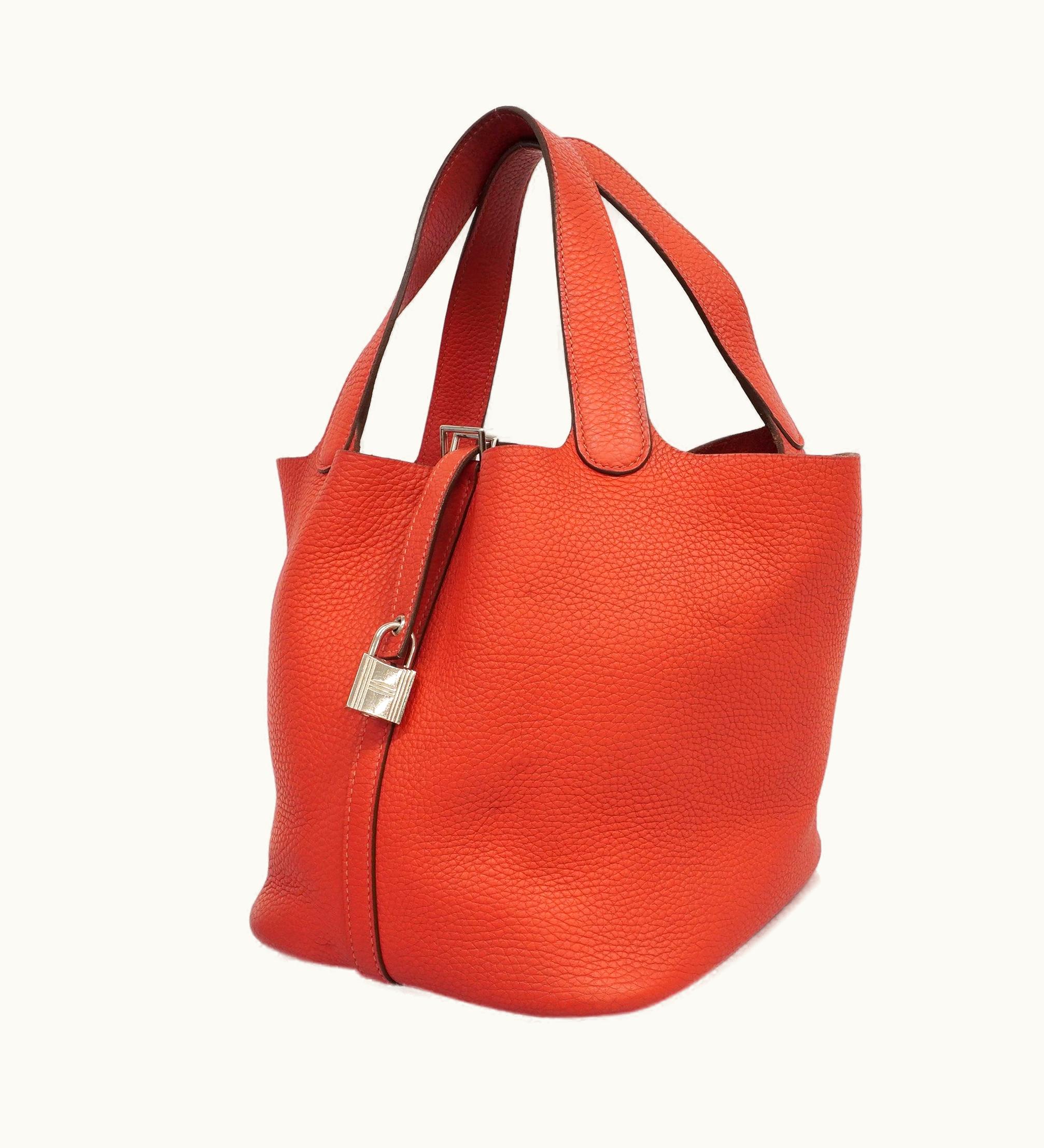 Hermès Hermès   Picotin Lock mm R Engraved Women's Taurillonclemence Leather Handbag