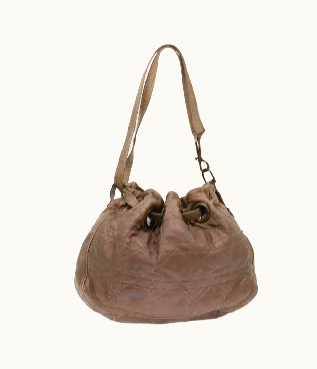 Dior Dior Christian Dior Canage Shoulder Bag Leather Brown