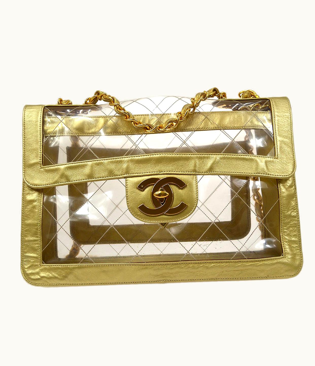 Chanel Chanel 1995 Pvc Quilted Classic Flap Maxi Ak34112C