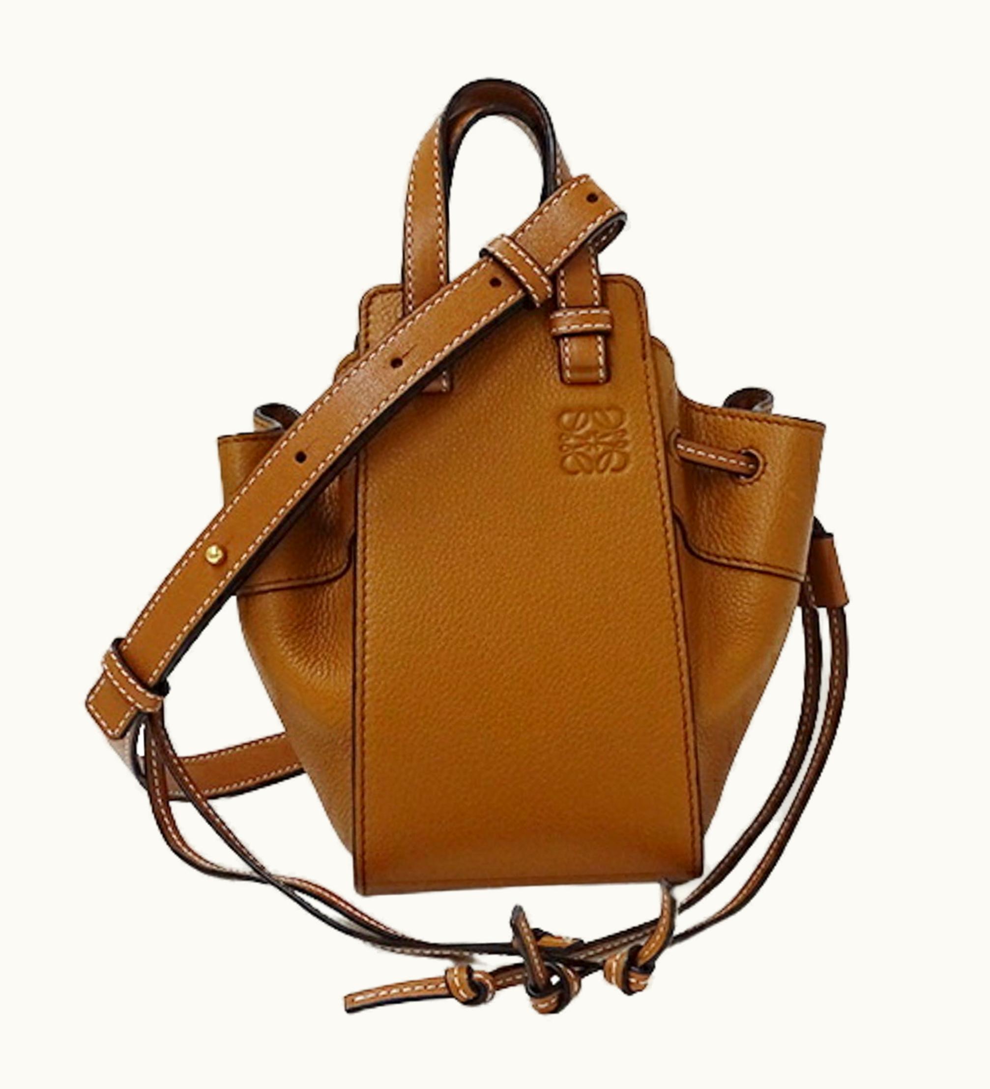 Loewe Loewe Bag Ladies Handbag Shoulder 2Way Leather Hammock Drawstring Brown 314.12.V07