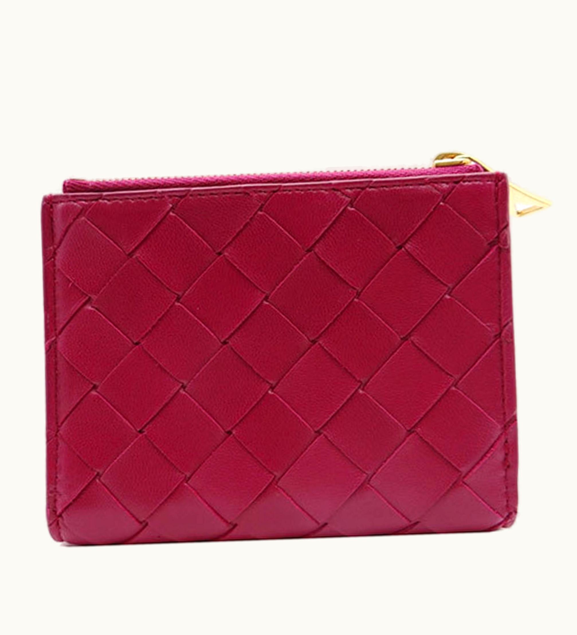 Bottega Veneta Bottega Veneta Bottegaveneta Wallet Women's Bifold Leather Small Intrecciato Purple