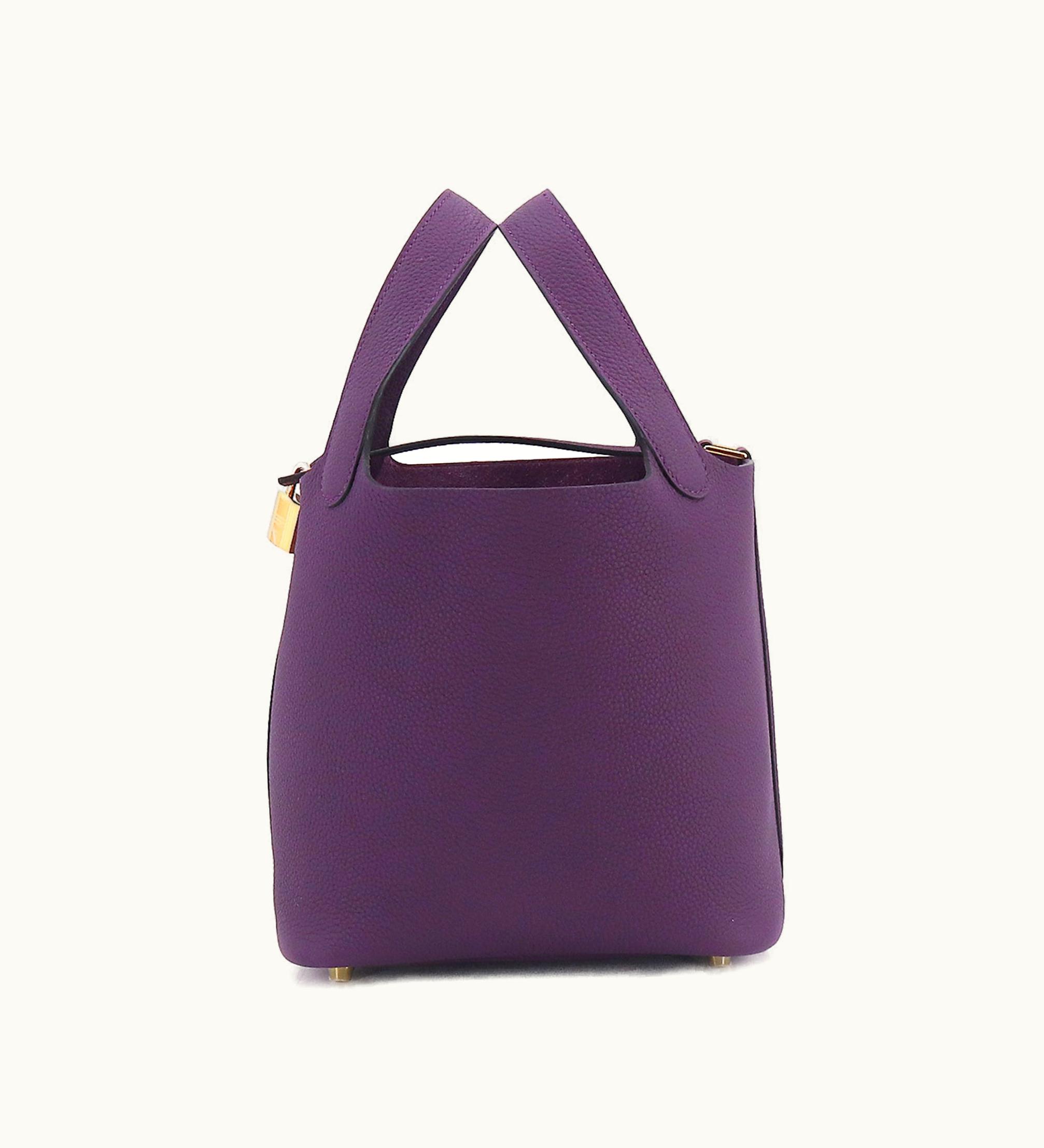 Hermès Hermès Picotin Lock 18 PM Hand Bag Taurillon Maurice Cassis B Engraved Gold Metal Fittings