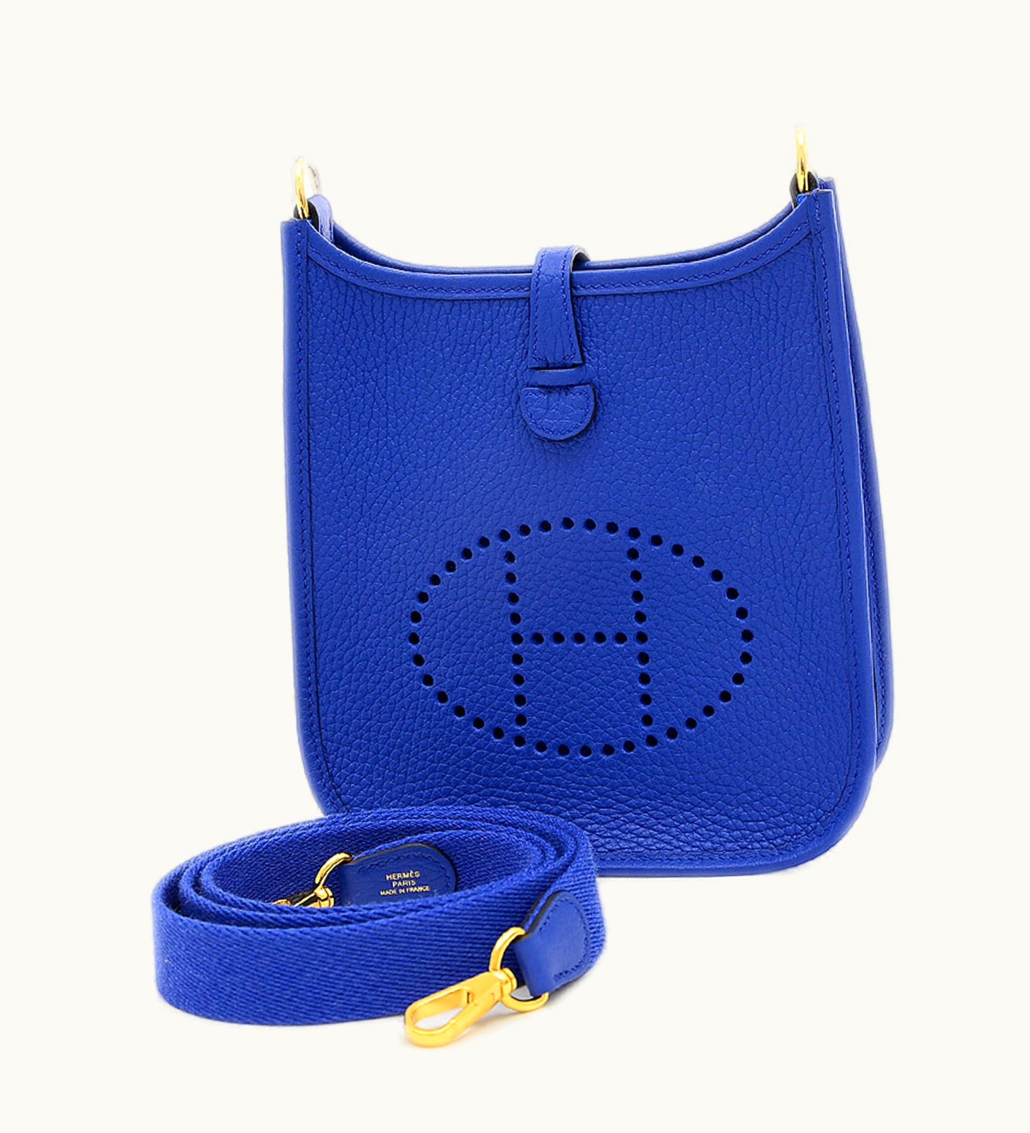 Hermès Hermès Evelyne Tpm Amazon Taurillon Clemence Blue Electric U Engraved Shoulder Bag