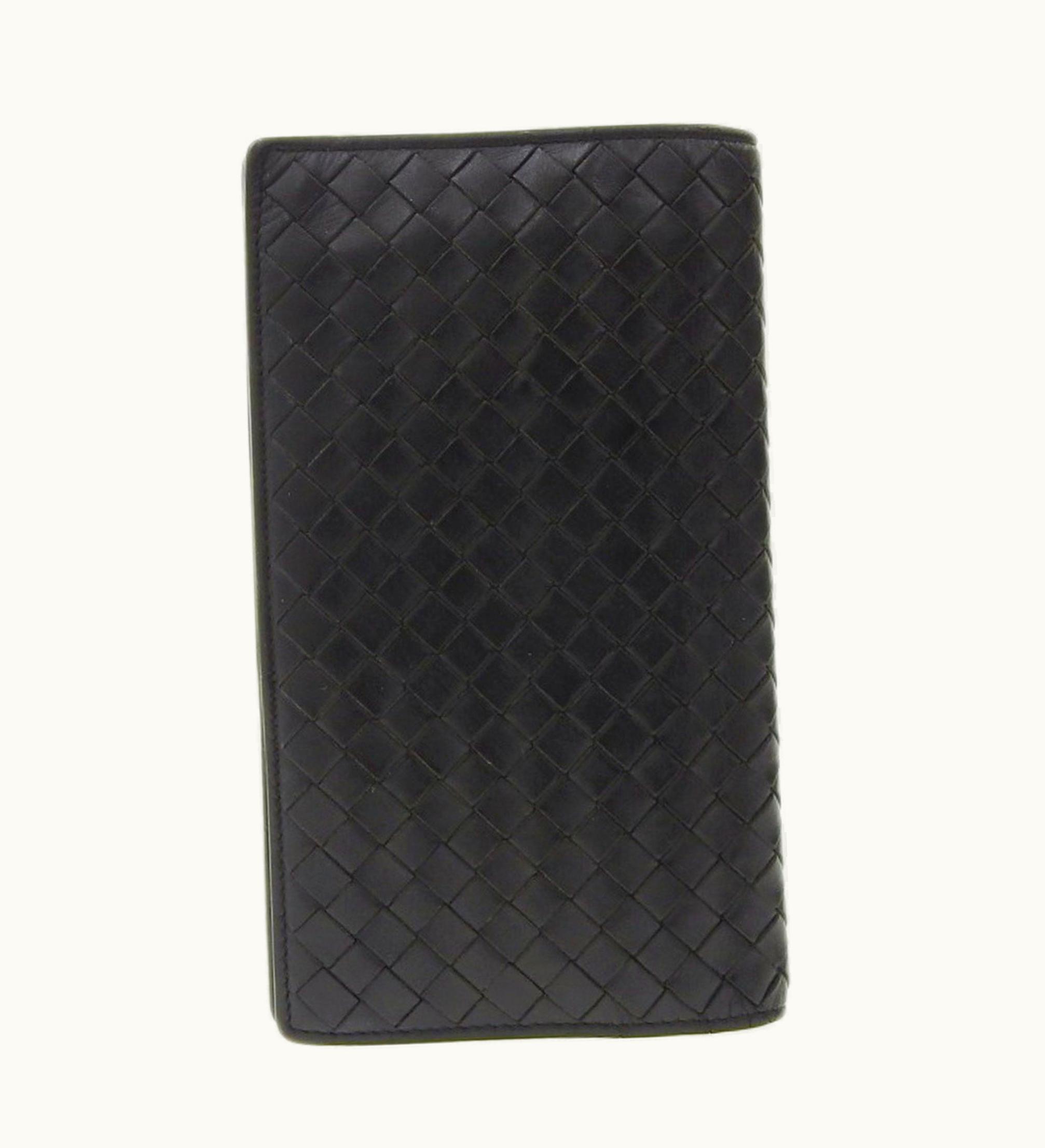 Bottega Veneta Bottega Veneta Intrecciato Bi-Fold Long Wallet Leather Black B054726640