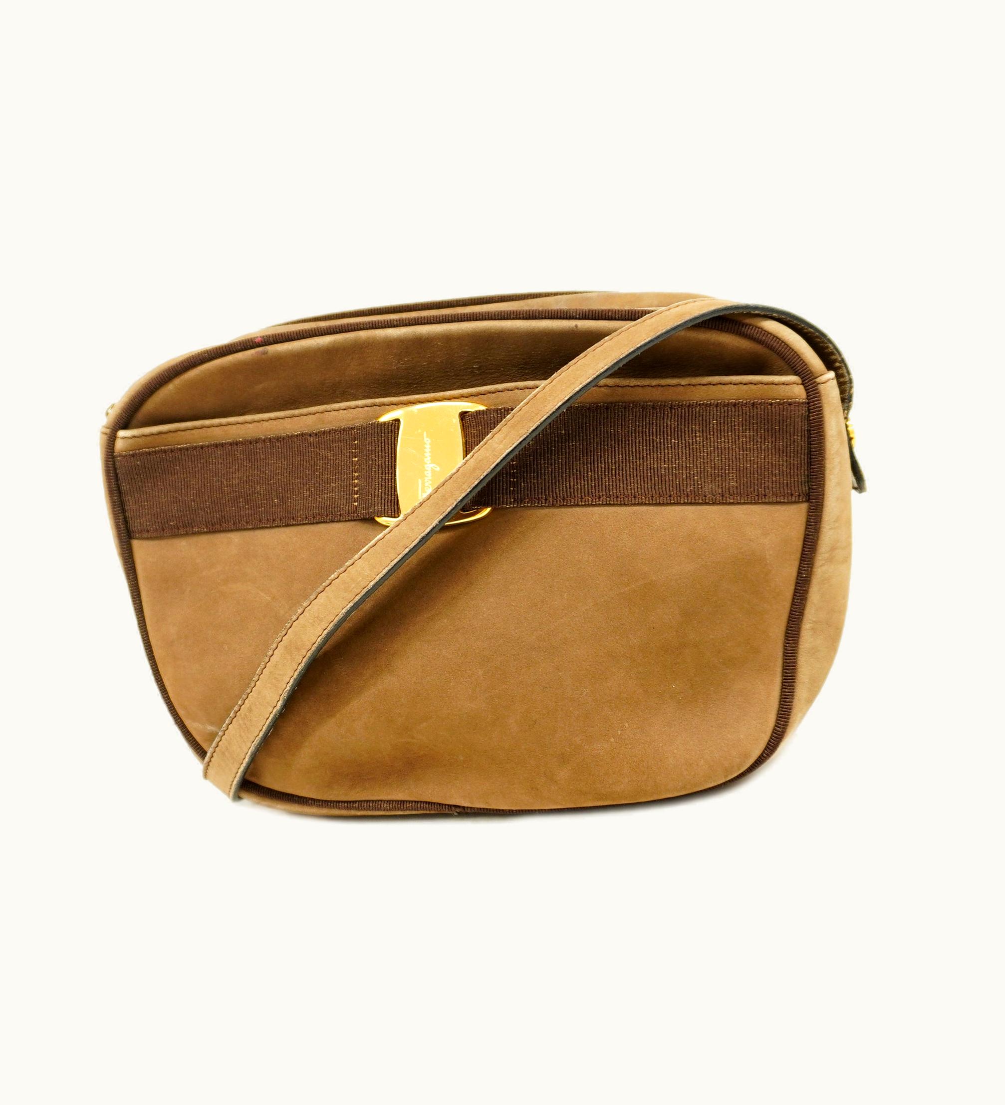 Salvatore Ferragamo Salvatore Ferragamo Vara Shoulder Bag Luxury Women's Brown Suede