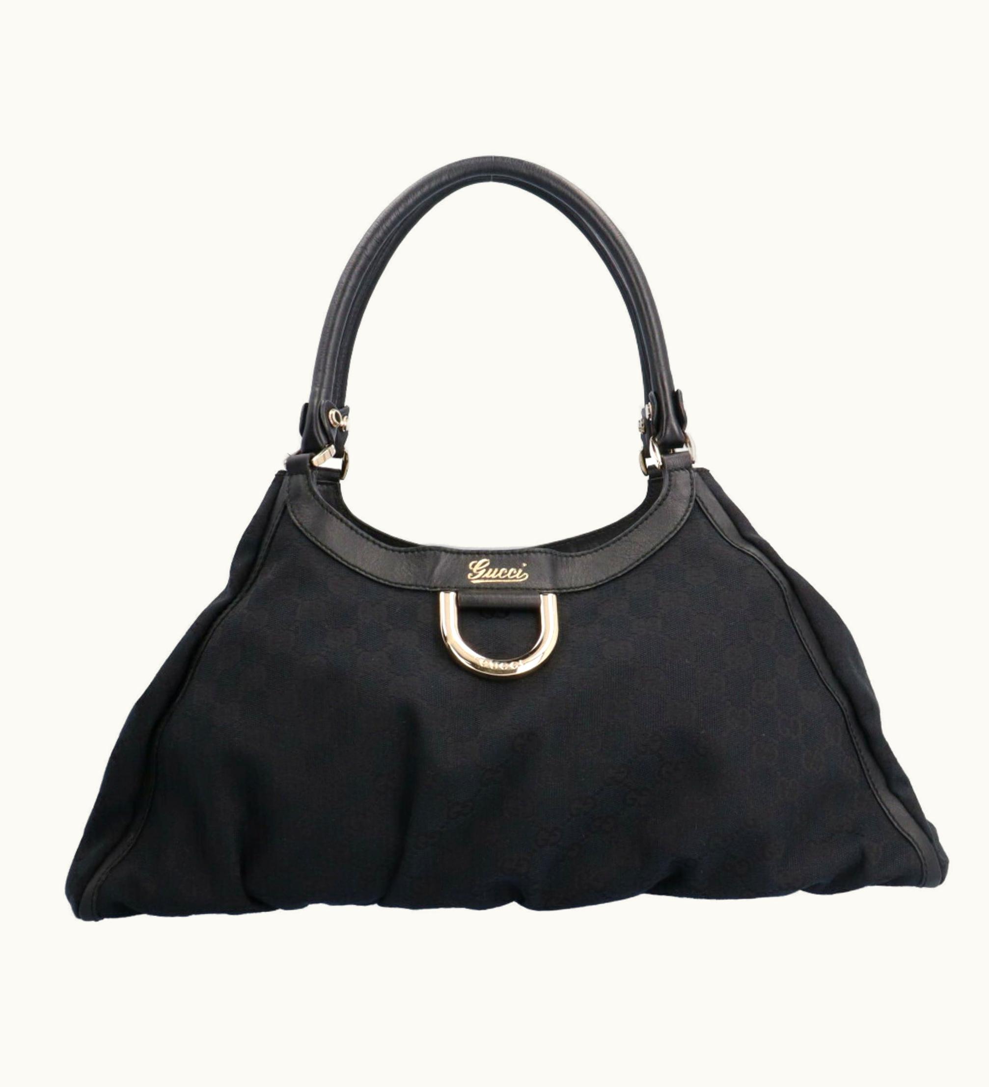 Gucci Gucci Abbey GG Campus Shoulder Bag Canvas Black Women's