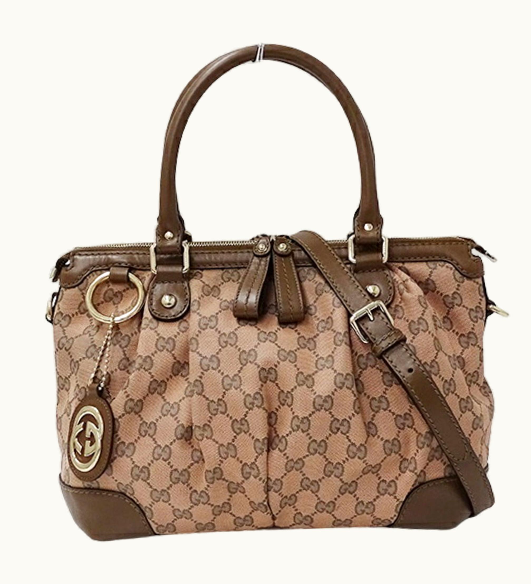 Gucci Gucci Bag Ladies Handbag Shoulder 2Way GG Canvas Sookie Pink Brown 247902