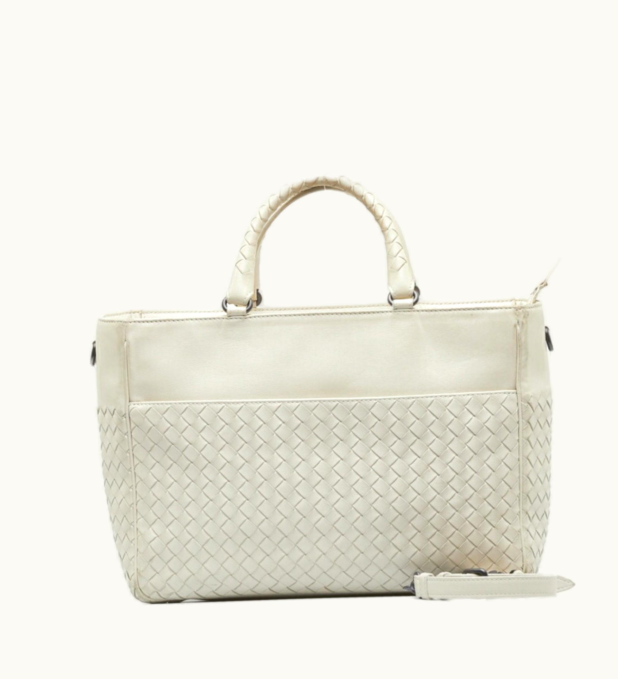 Bottega Veneta Bottega Veneta Intrecciato Handbag White Leather Ladies Bottegaveneta