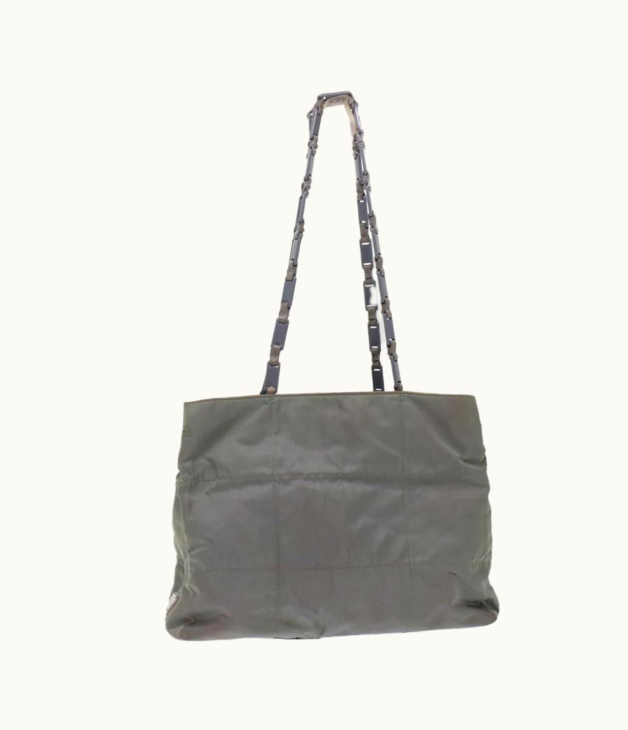 Prada Prada Quilted Shoulder Bag Nylon Gray