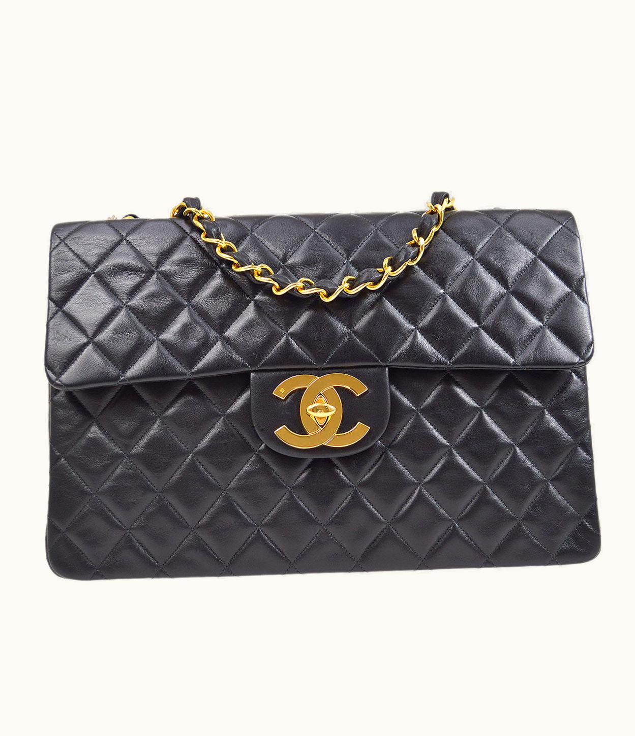 Chanel Chanel 1994-1996 Classic Flap Maxi Black Lambskin 75151