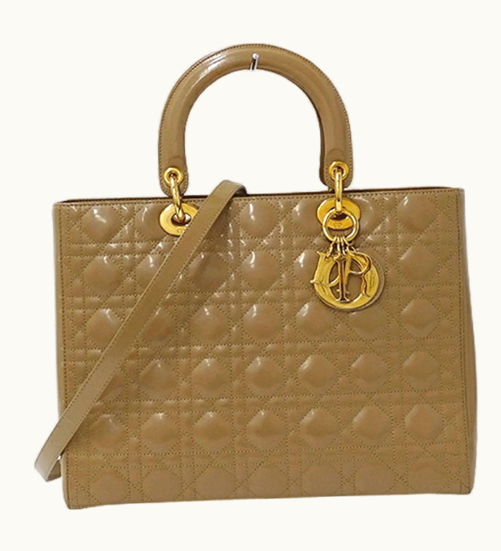 Dior Dior Christian Dior Lady Dior Women's Ethylen Vinyl Acetate [Eva] Handbag, Shoulder Bag Beige