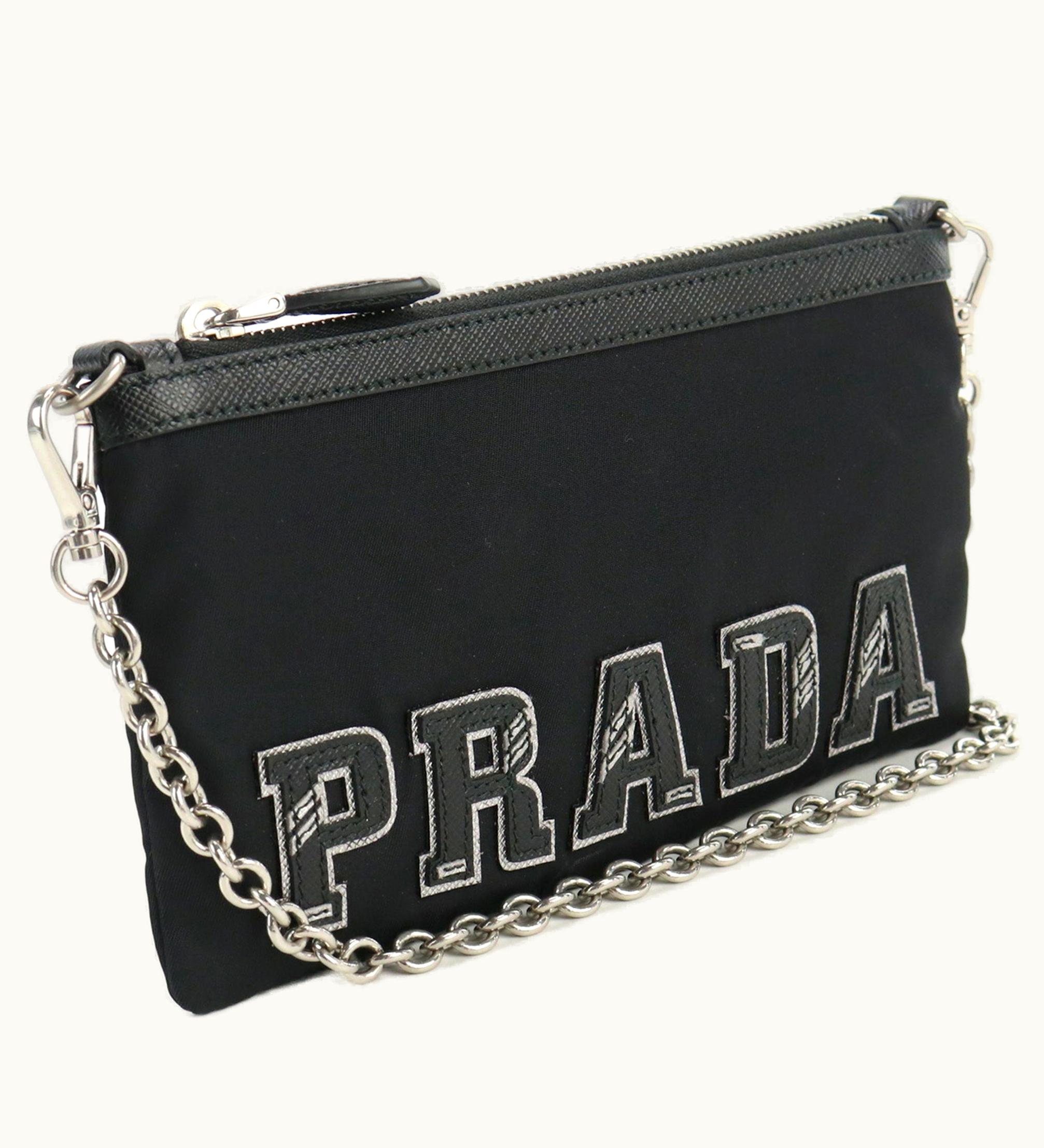 Prada Prada Logo Pouch 1Mb007 2Bon F0632 Nylon Ladies