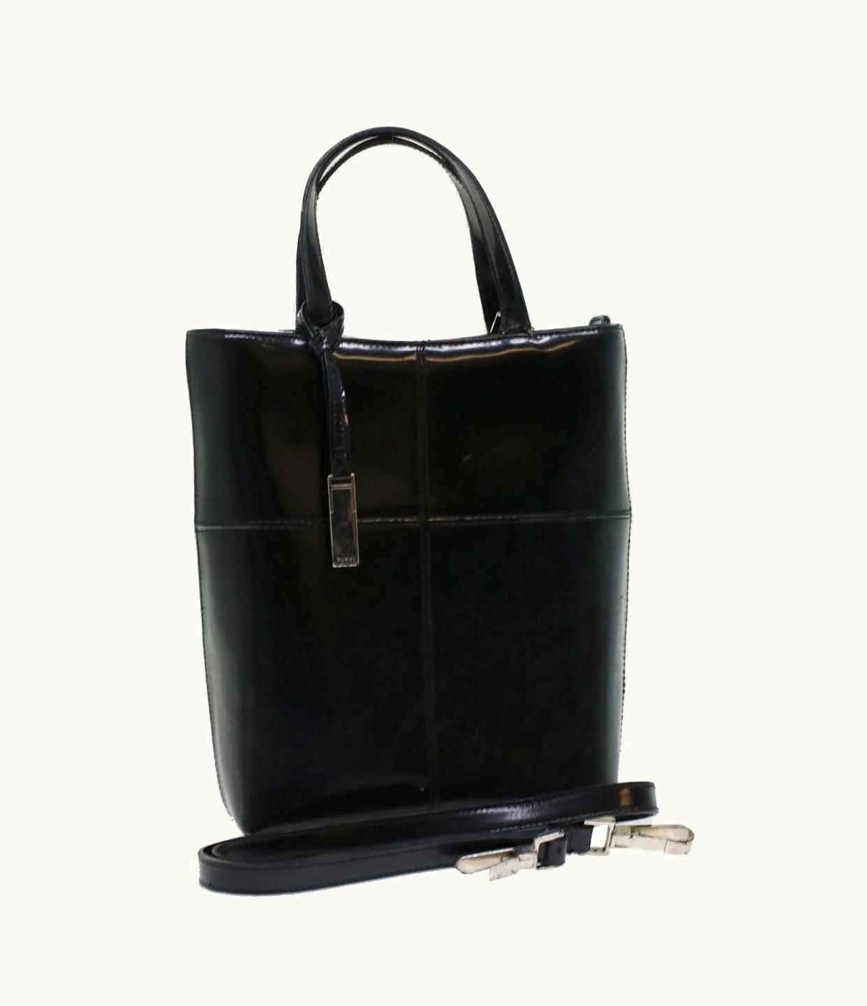 Gucci Gucci Hand Bag Patent Leather 2Way Shoulder Bag Black 000-2113-0553