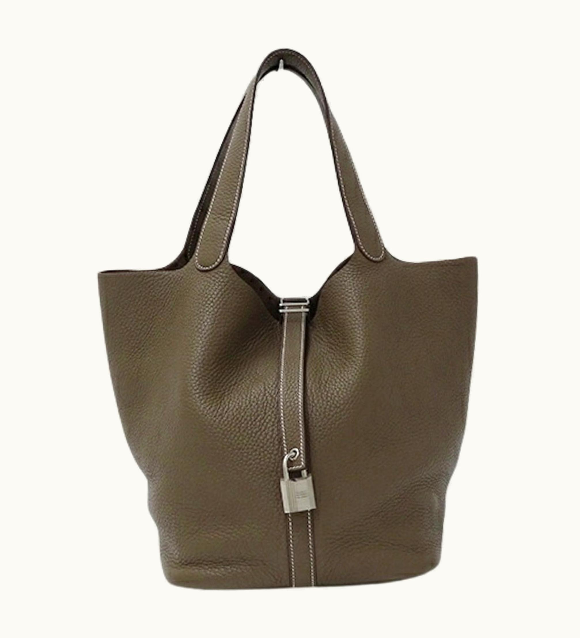 Hermès Hermès Picotin Lock GM Taurillon Clemence Etoupe Bag Women's Handbag Tote Greige A Stamp